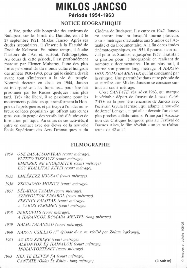 Prévisualisation du document MIKLOS JANCSO