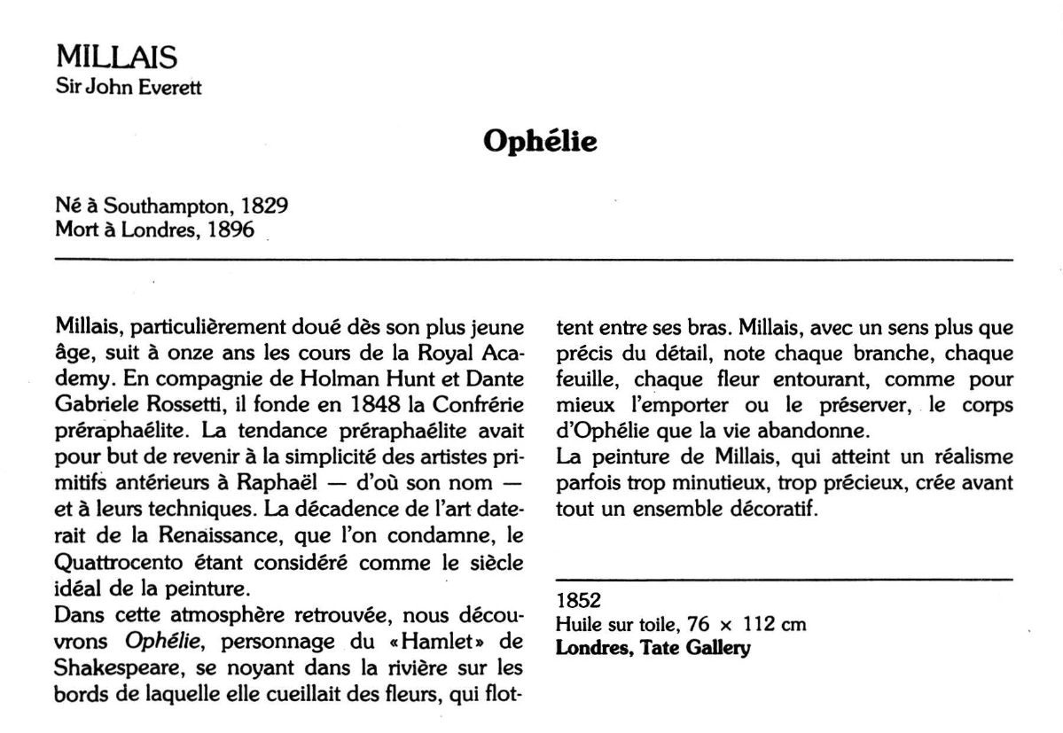 Prévisualisation du document MILLAIS : Ophélie