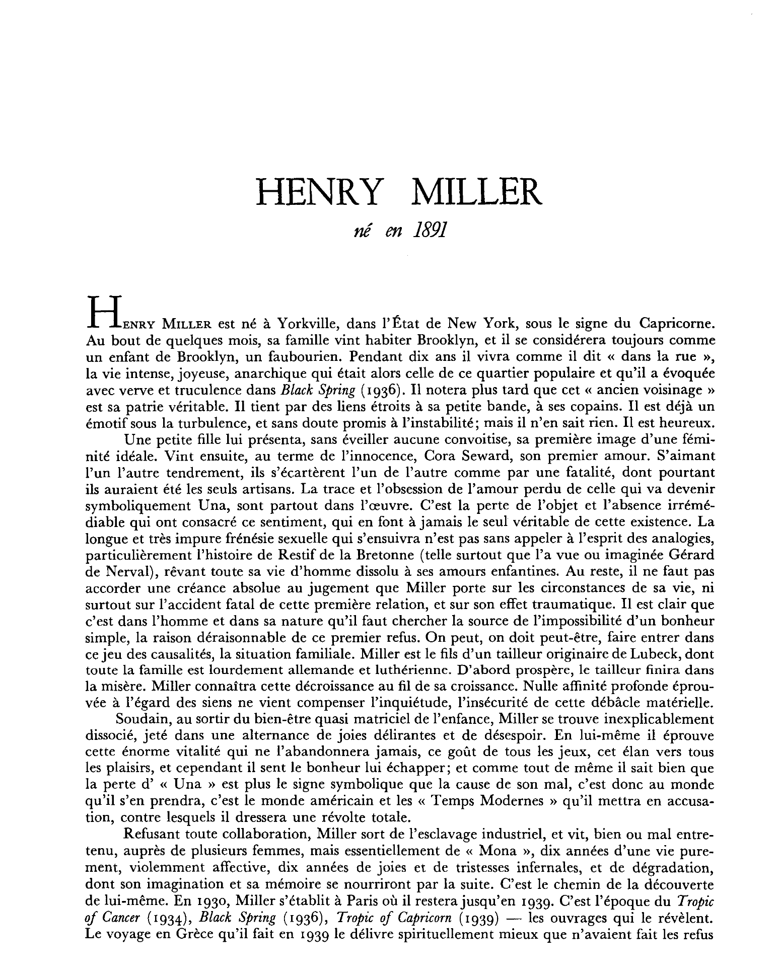 Prévisualisation du document Miller (Henry)
