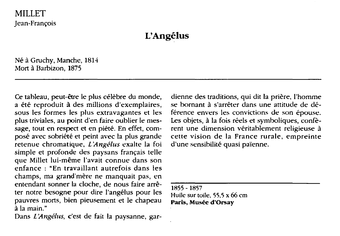 Prévisualisation du document MILLET Jean-François : L'Angélus