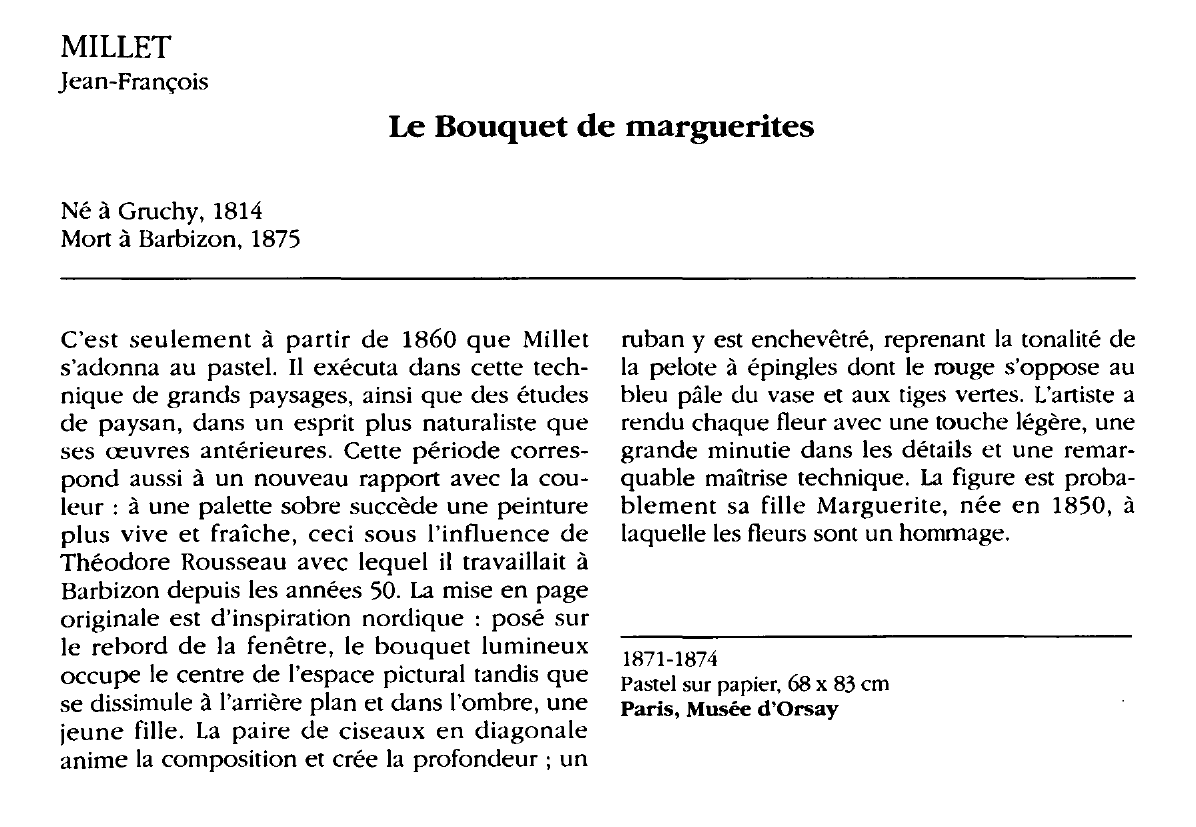 Prévisualisation du document MILLET jean-François : Le Bouquet de marguerites