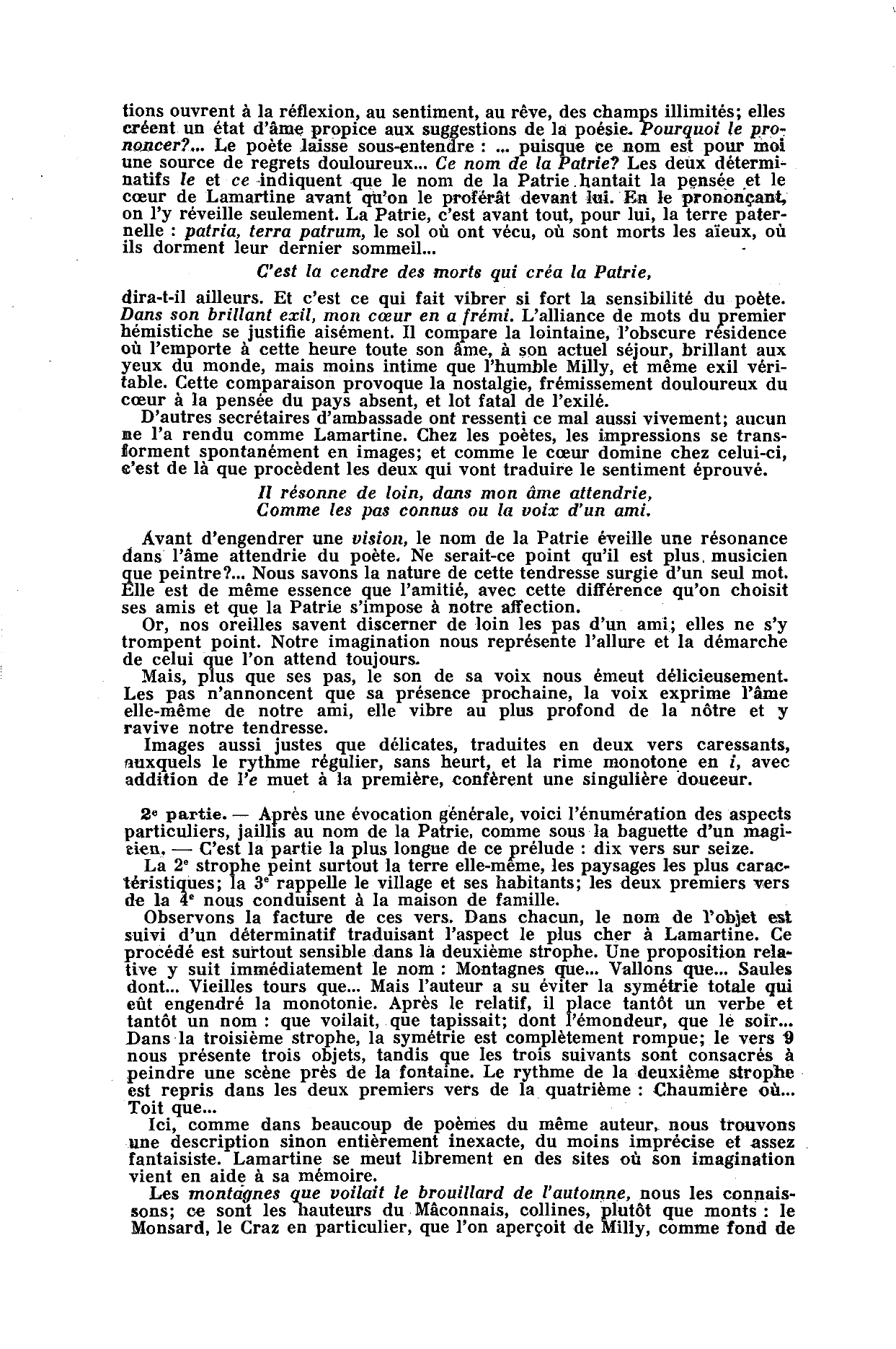 Prévisualisation du document MILLY. Etude des seize premiers vers. Alphonse de Lamartine - Harmonies poétiques et religieuses
