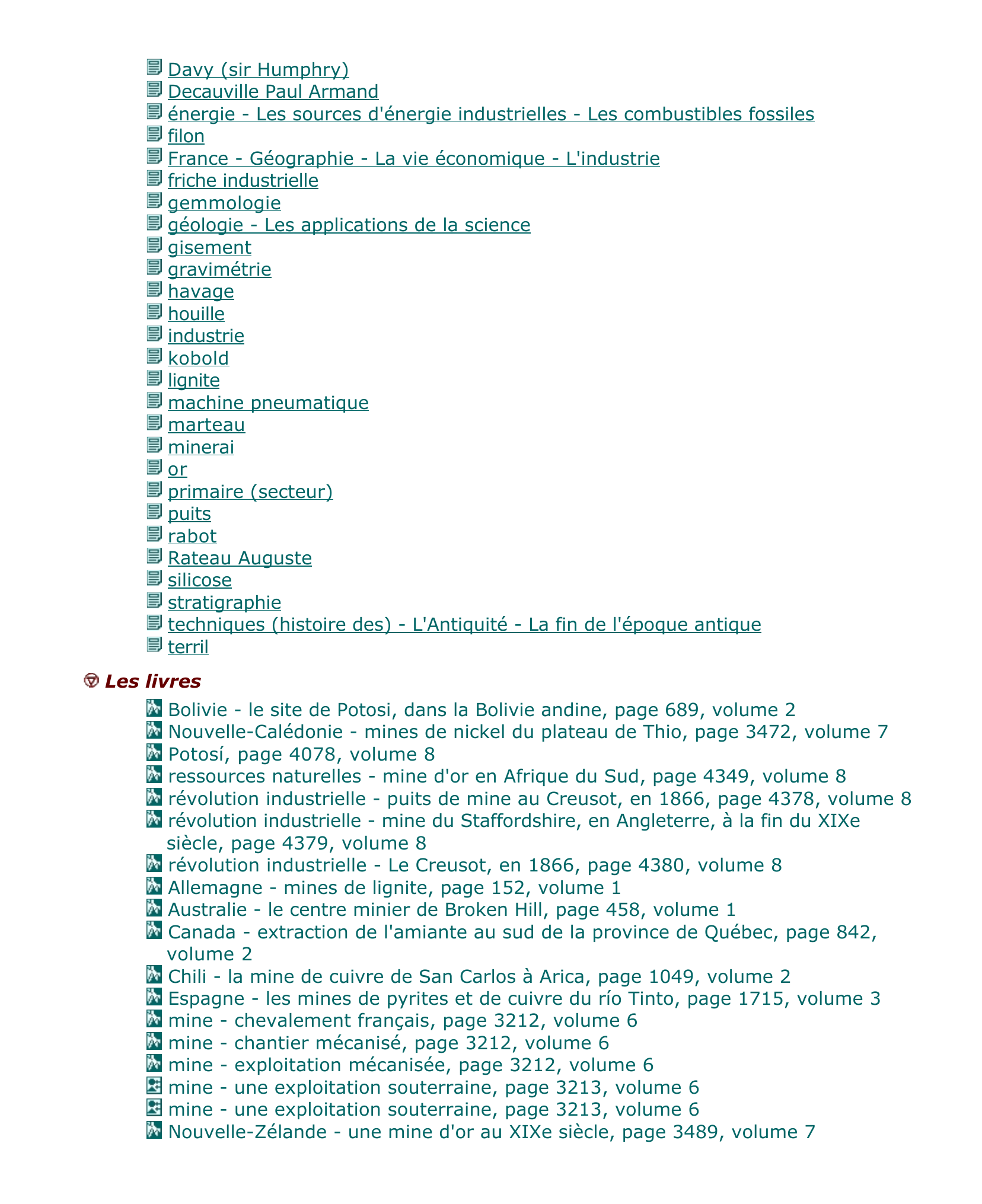 Prévisualisation du document mine. n.f.
1. INDUSTRIE :
ensemble des ouvrages et des équipements qui