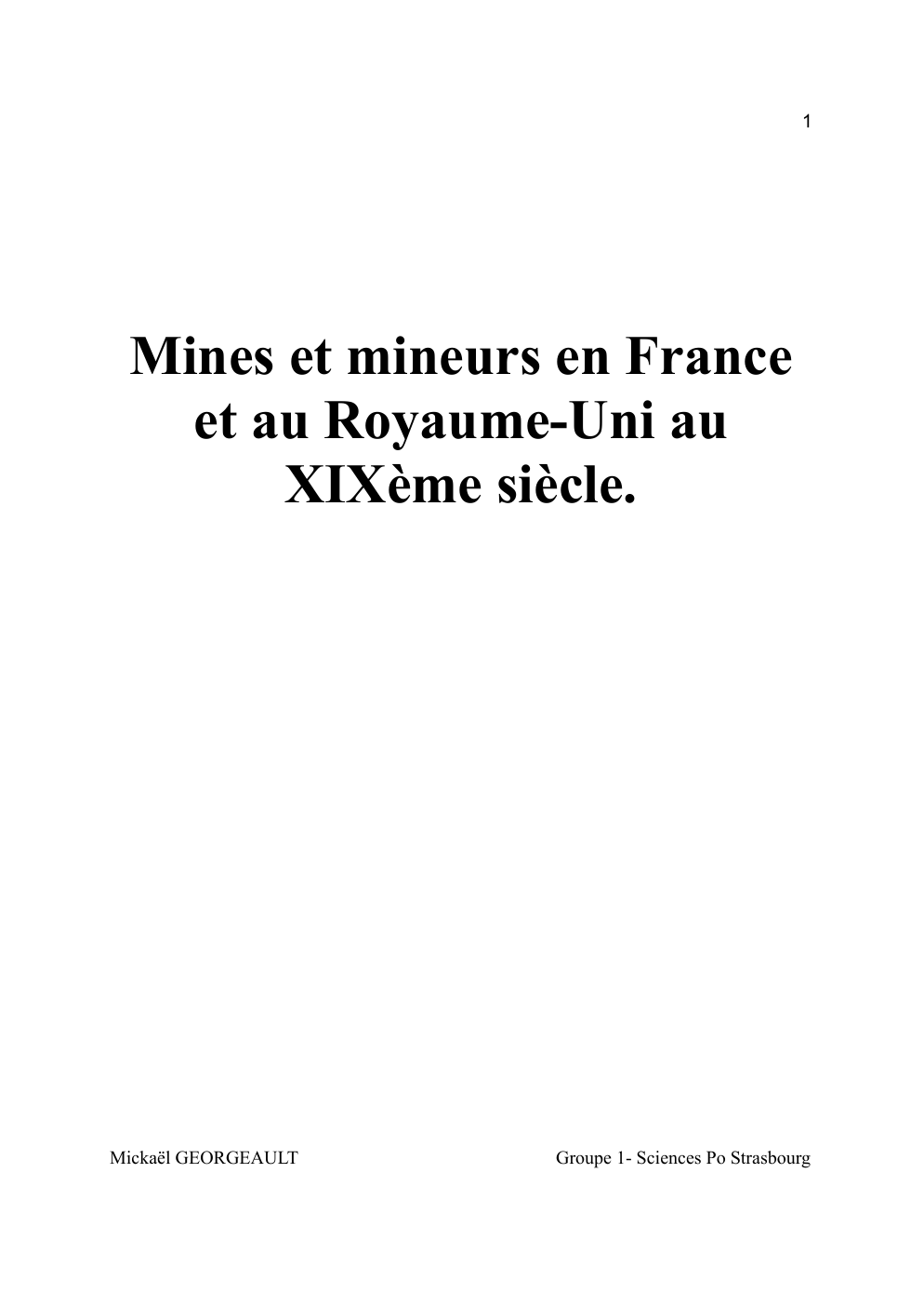 Prévisualisation du document Mines et mineurs en France et au Royaume-Uni au XIXème siècle.