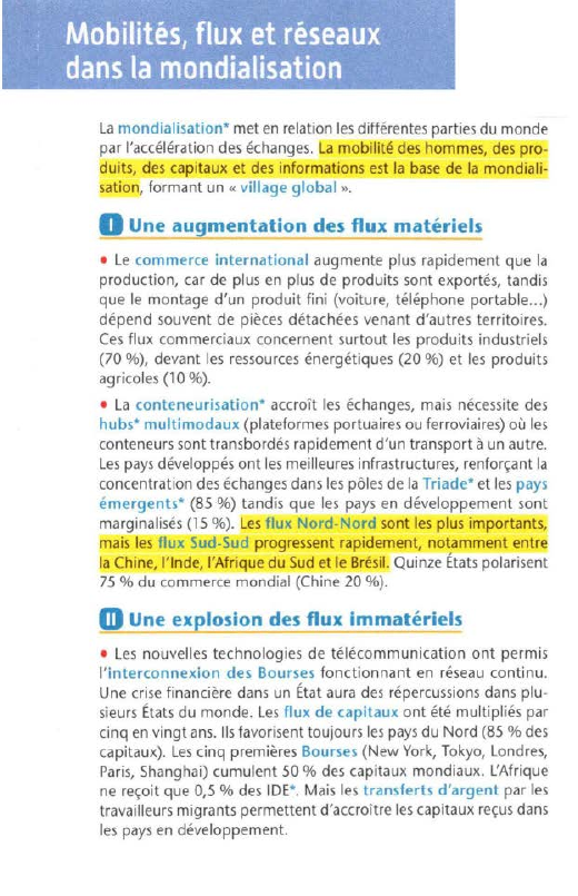 Prévisualisation du document Mobilités, flux et réseaux
dans la mondialisation
La mondialisation* met en relation les différentes parties du monde
par l'accélération des...