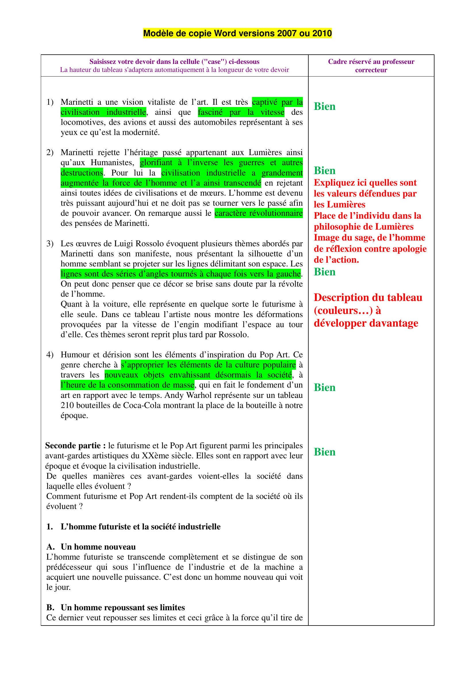 Prévisualisation du document Modèle de copie Word versions 2007 ou 2010 
 
Site
