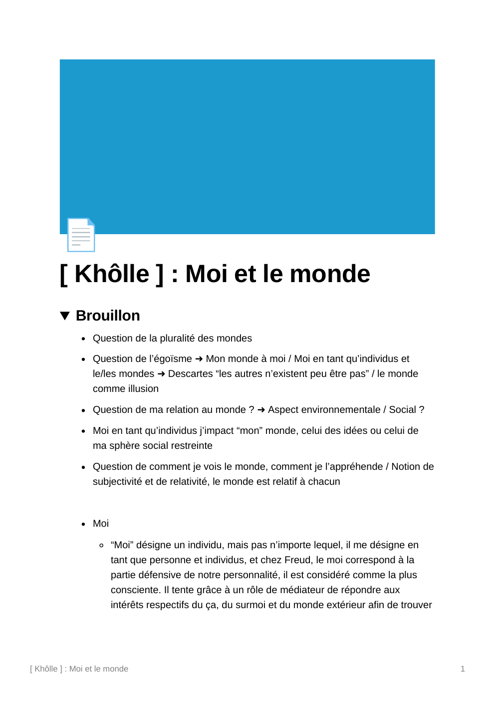 Prévisualisation du document Moi et le monde