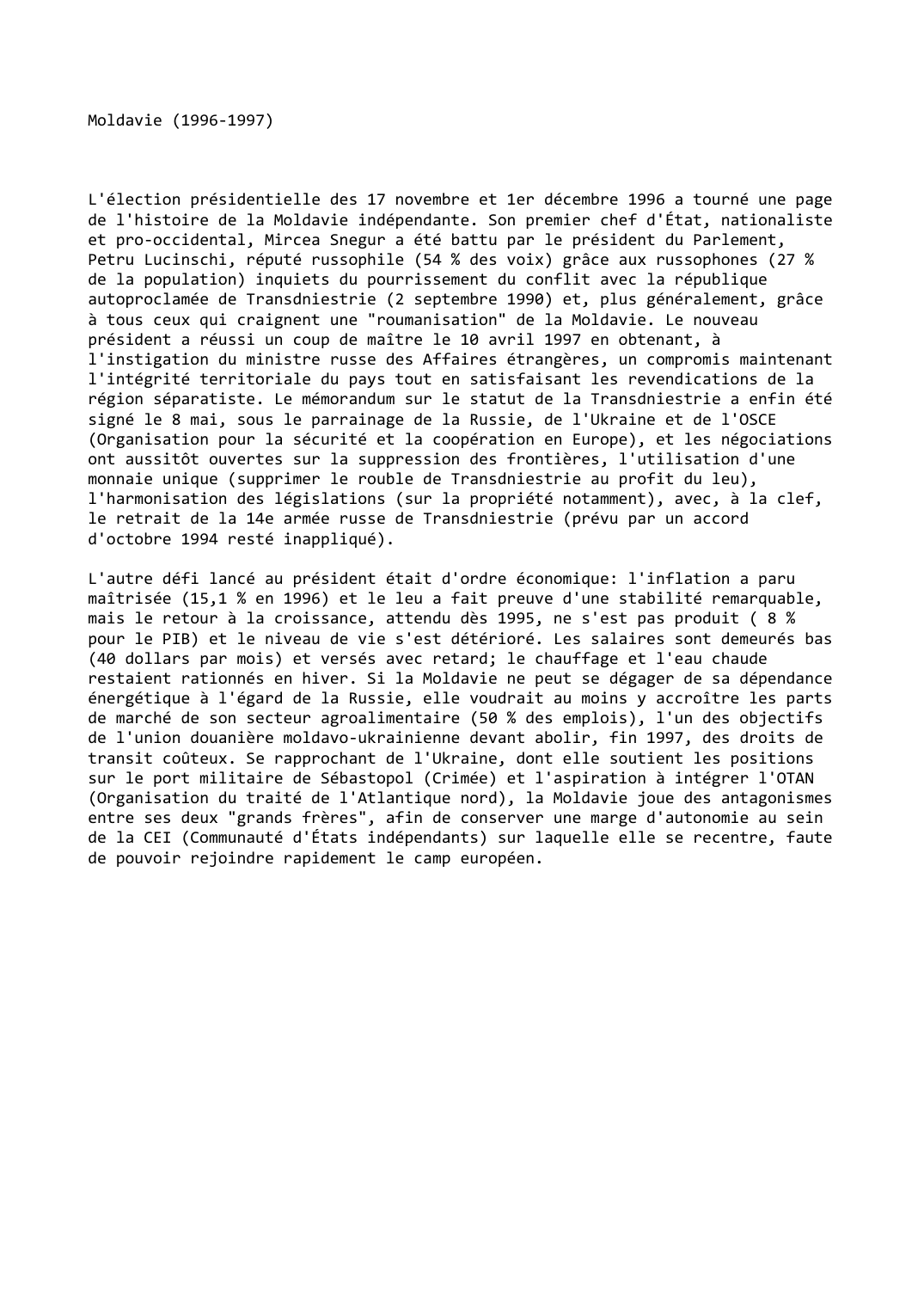 Prévisualisation du document Moldavie (1996-1997)