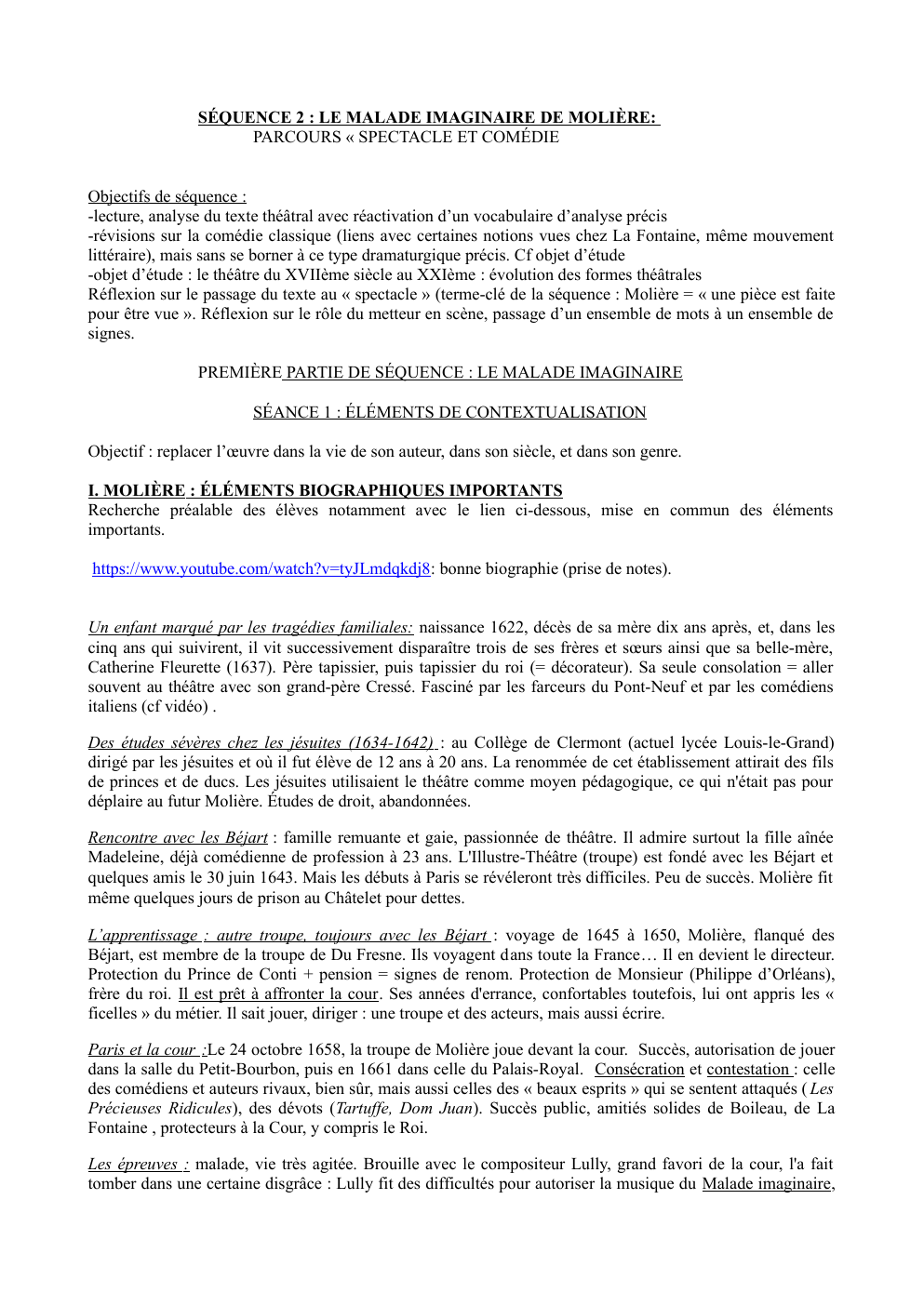 Prévisualisation du document MOLIÈRE- ANALYSE LE MALADE IMAGINAIRE