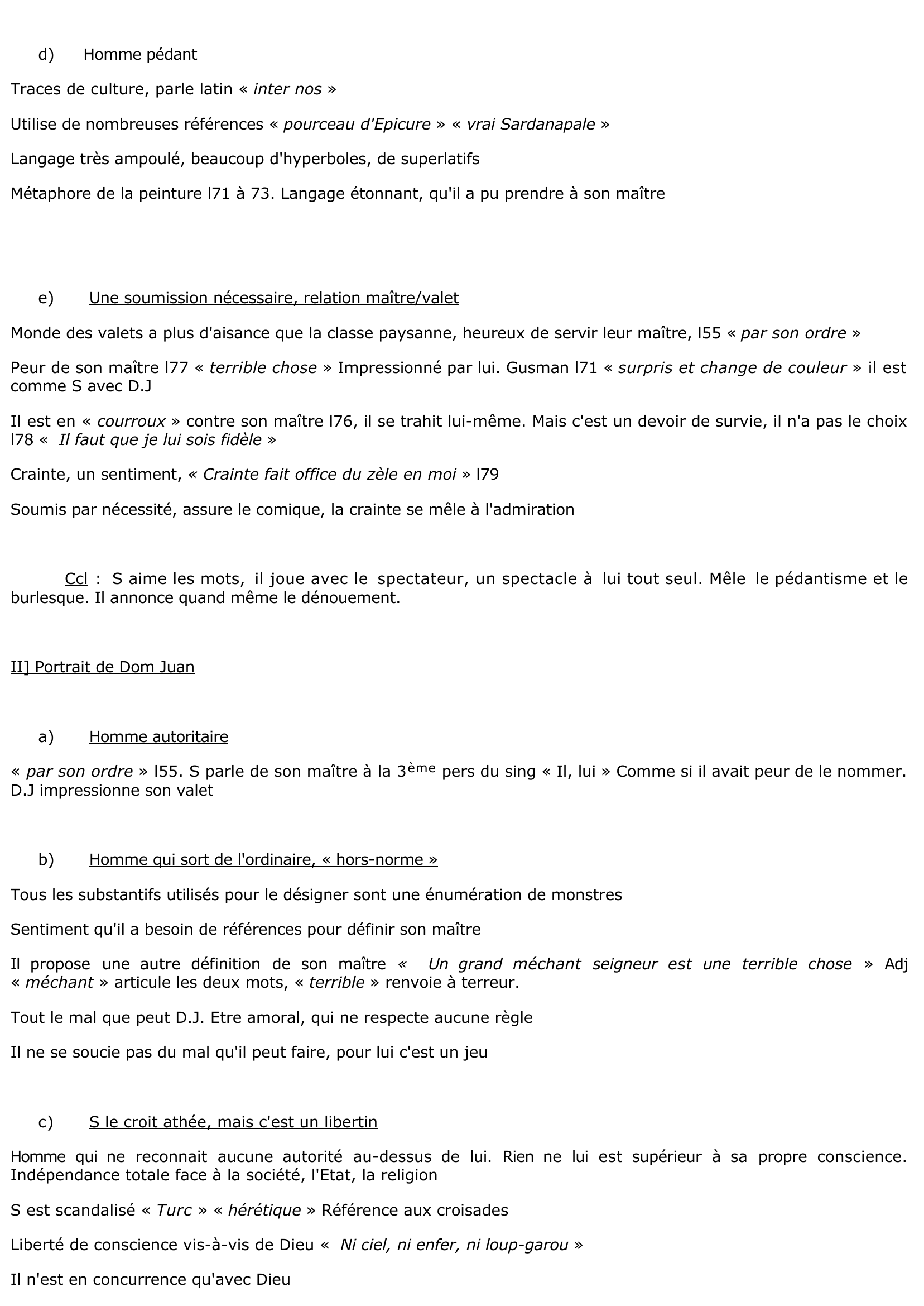 Prévisualisation du document MOLIERE: Dom Juan Acte 1 Scène 1 (Fiche de révision - Bac Français)