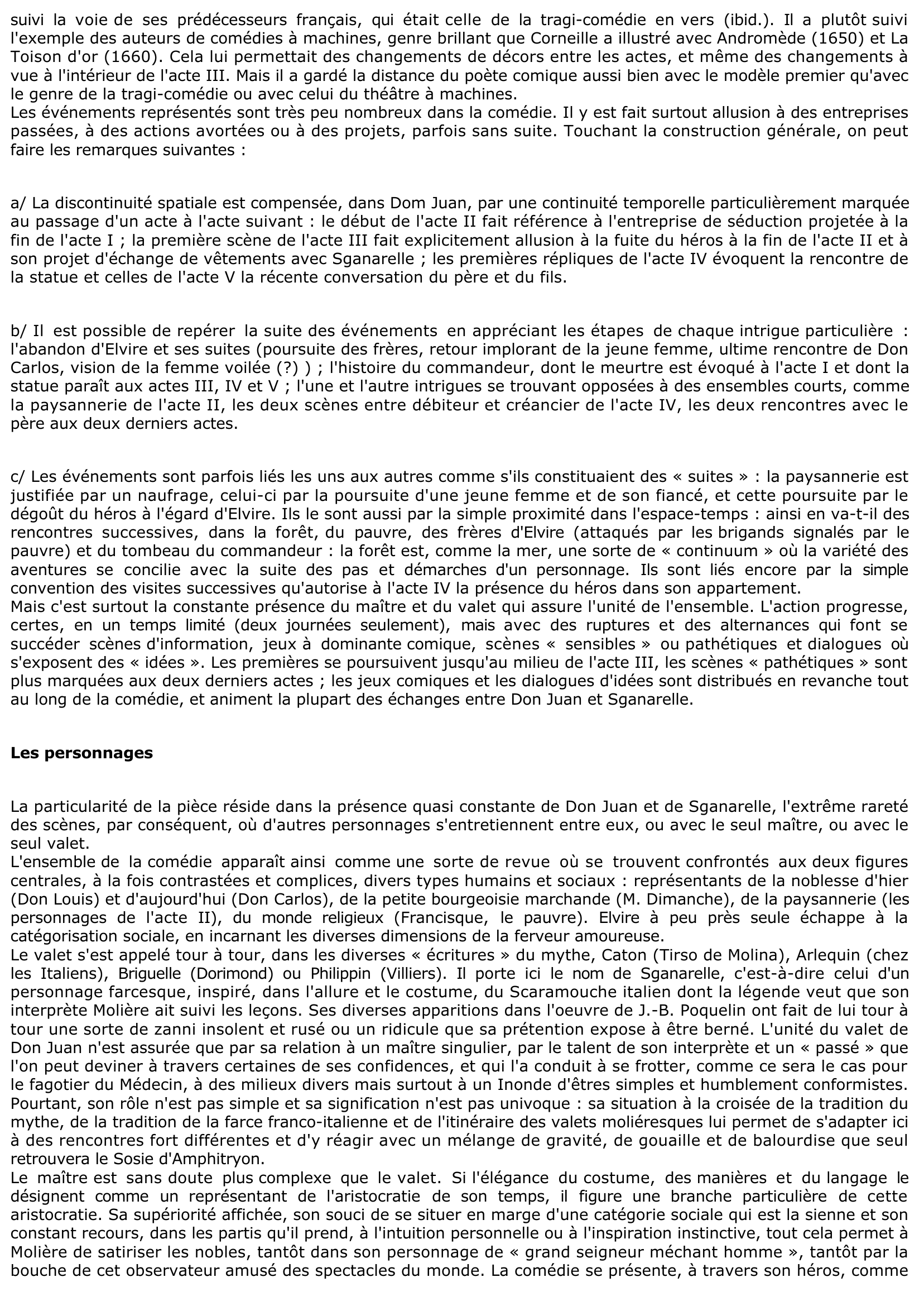 Prévisualisation du document MOLIÈRE: Dom Juan (Résumé et Analyse)
