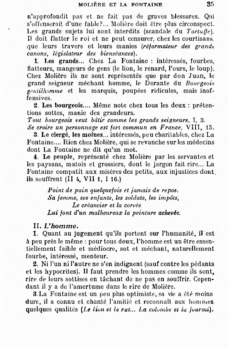Prévisualisation du document Molière et La Fontaine, peintres de l’homme et de la société.