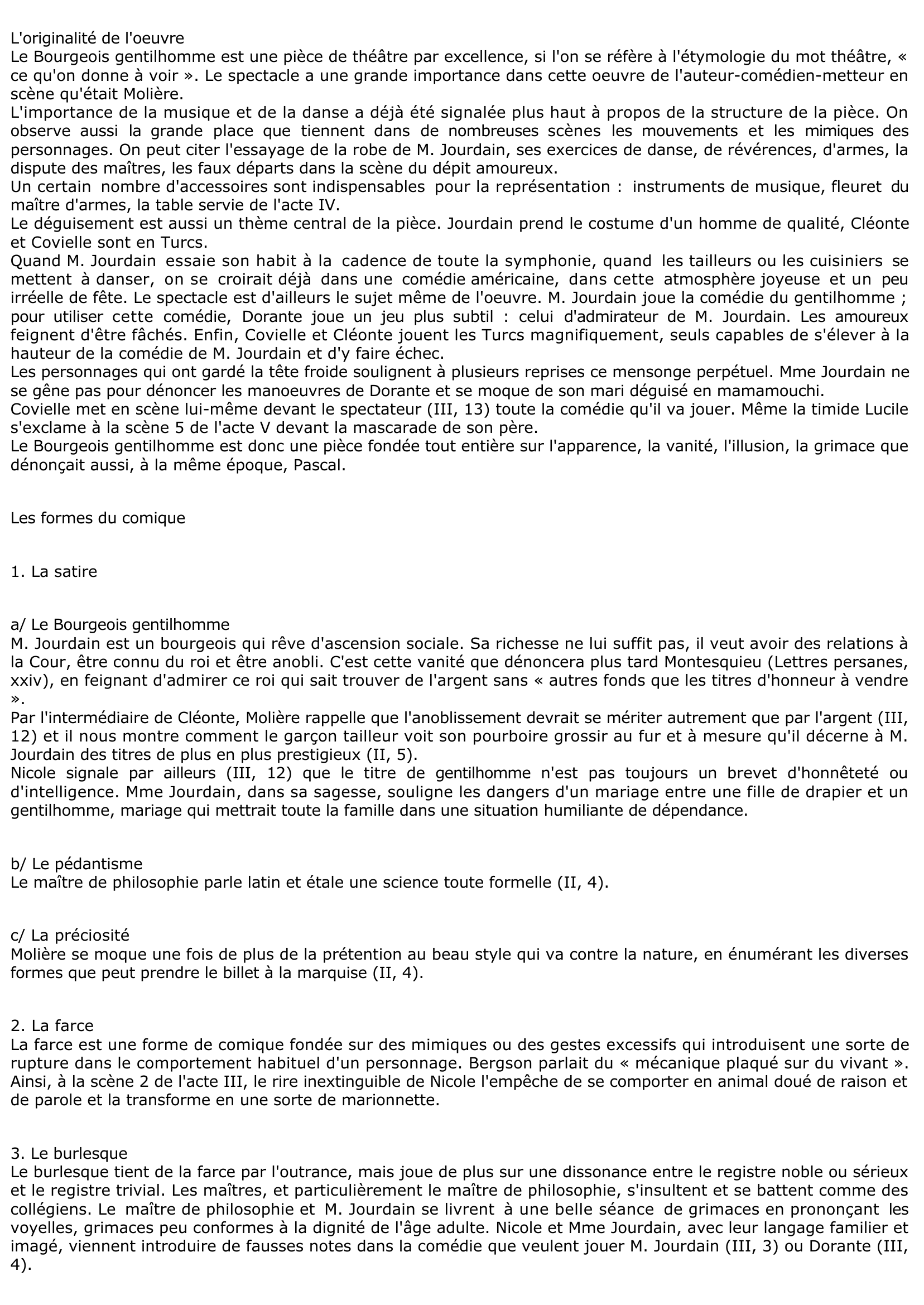 Prévisualisation du document MOLIÈRE : Le Bourgeois gentilhomme (Analyse)