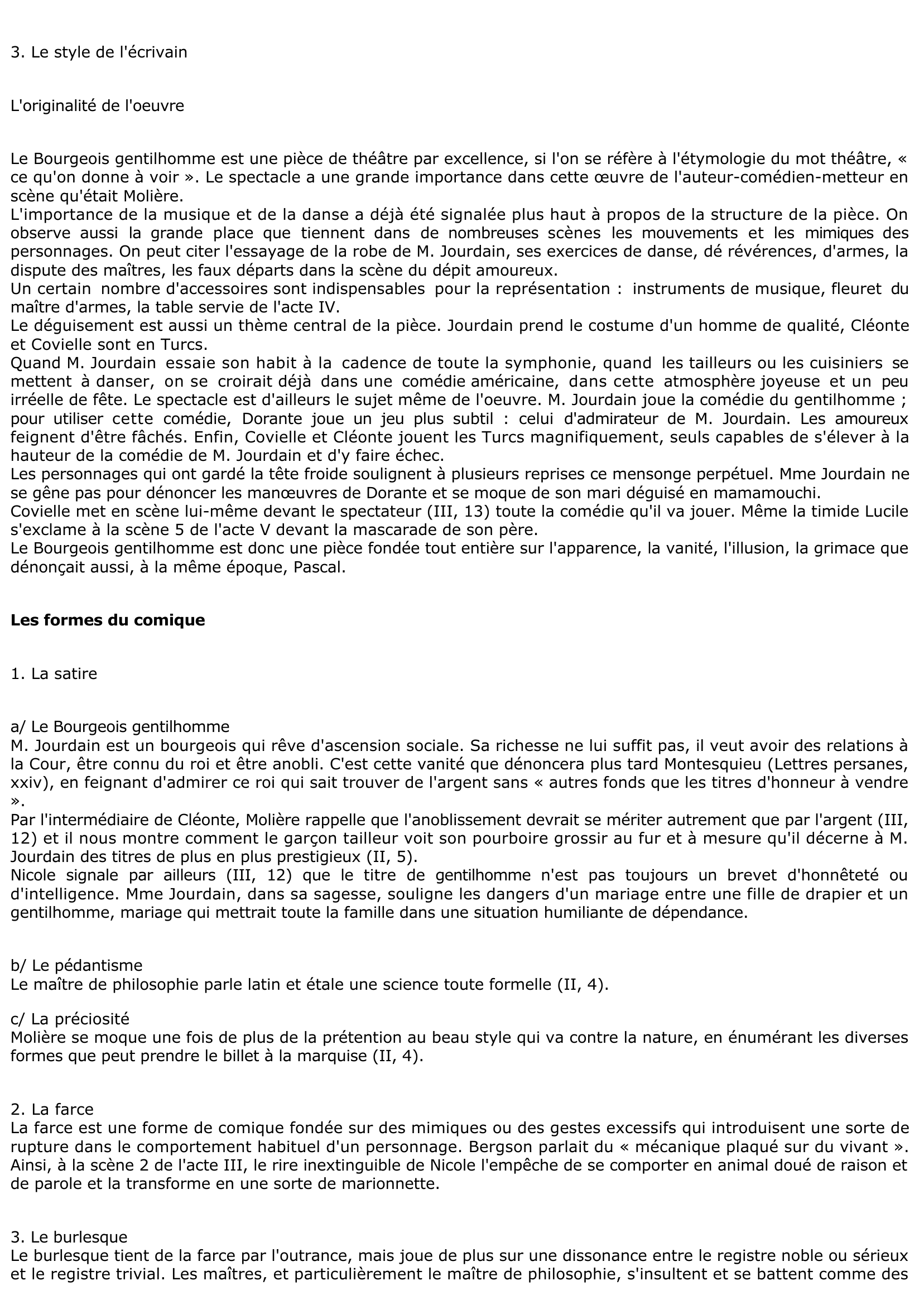 Prévisualisation du document MOLIÈRE : Le Bourgeois gentilhomme (Résumé et Analyse)