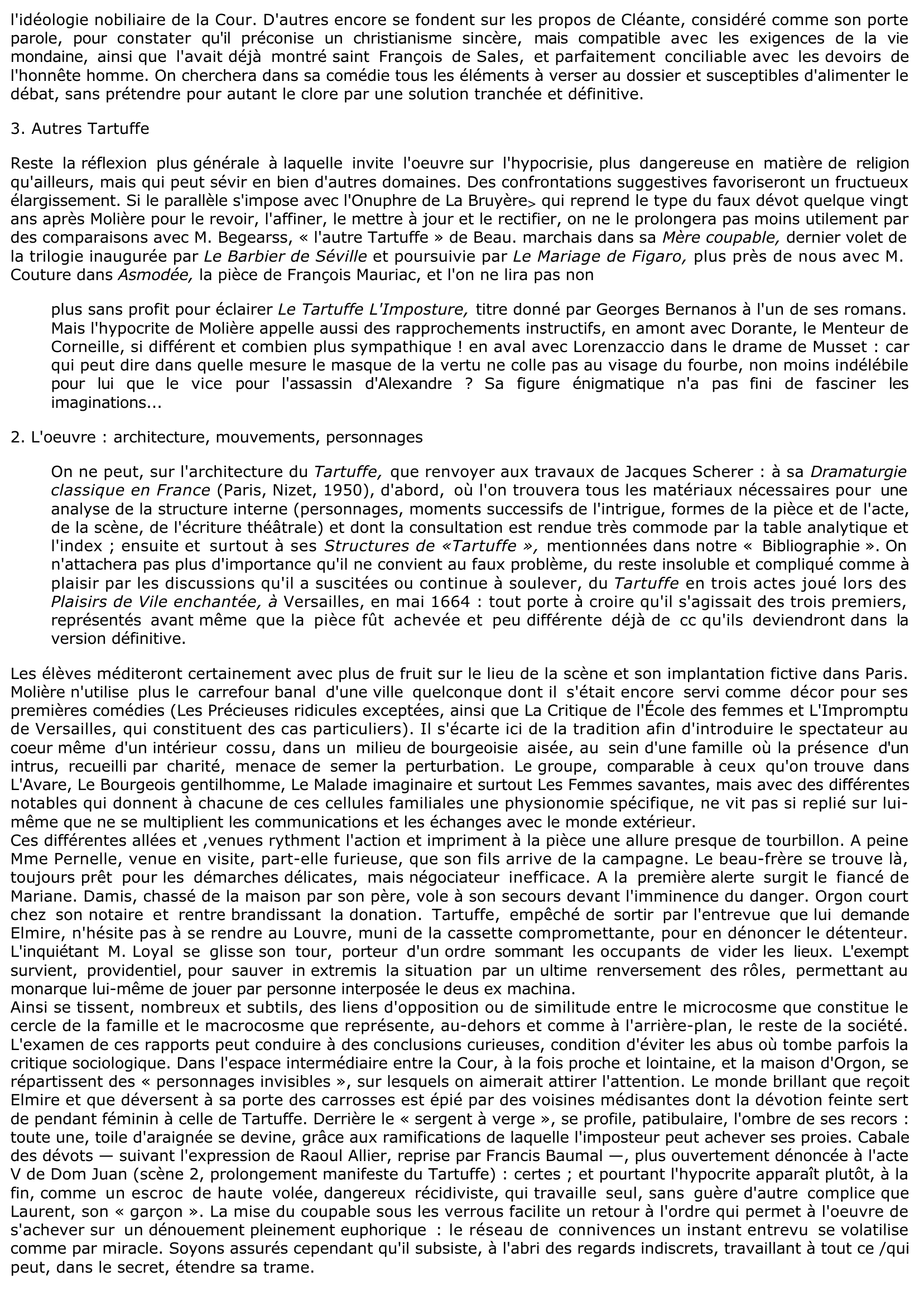 Prévisualisation du document MOLIÈRE : Le Tartuffe (Dossier pédagogique)