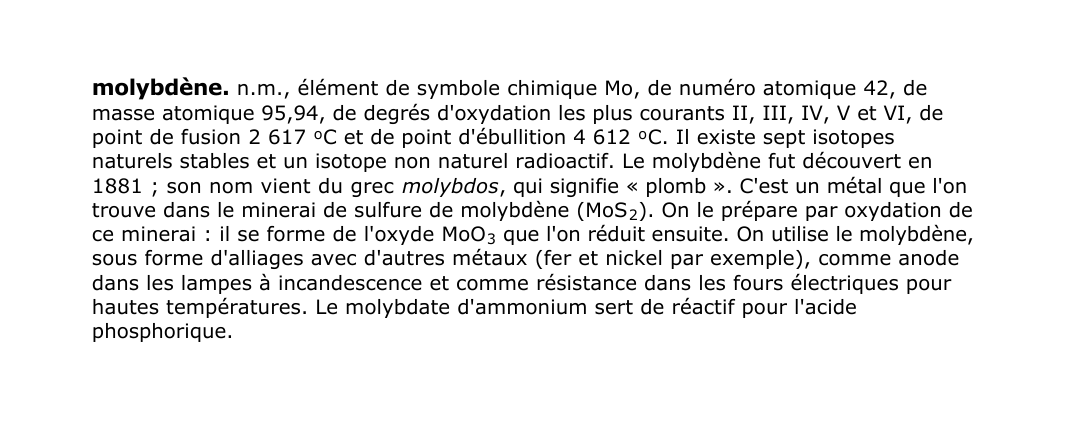 Prévisualisation du document molybdène.