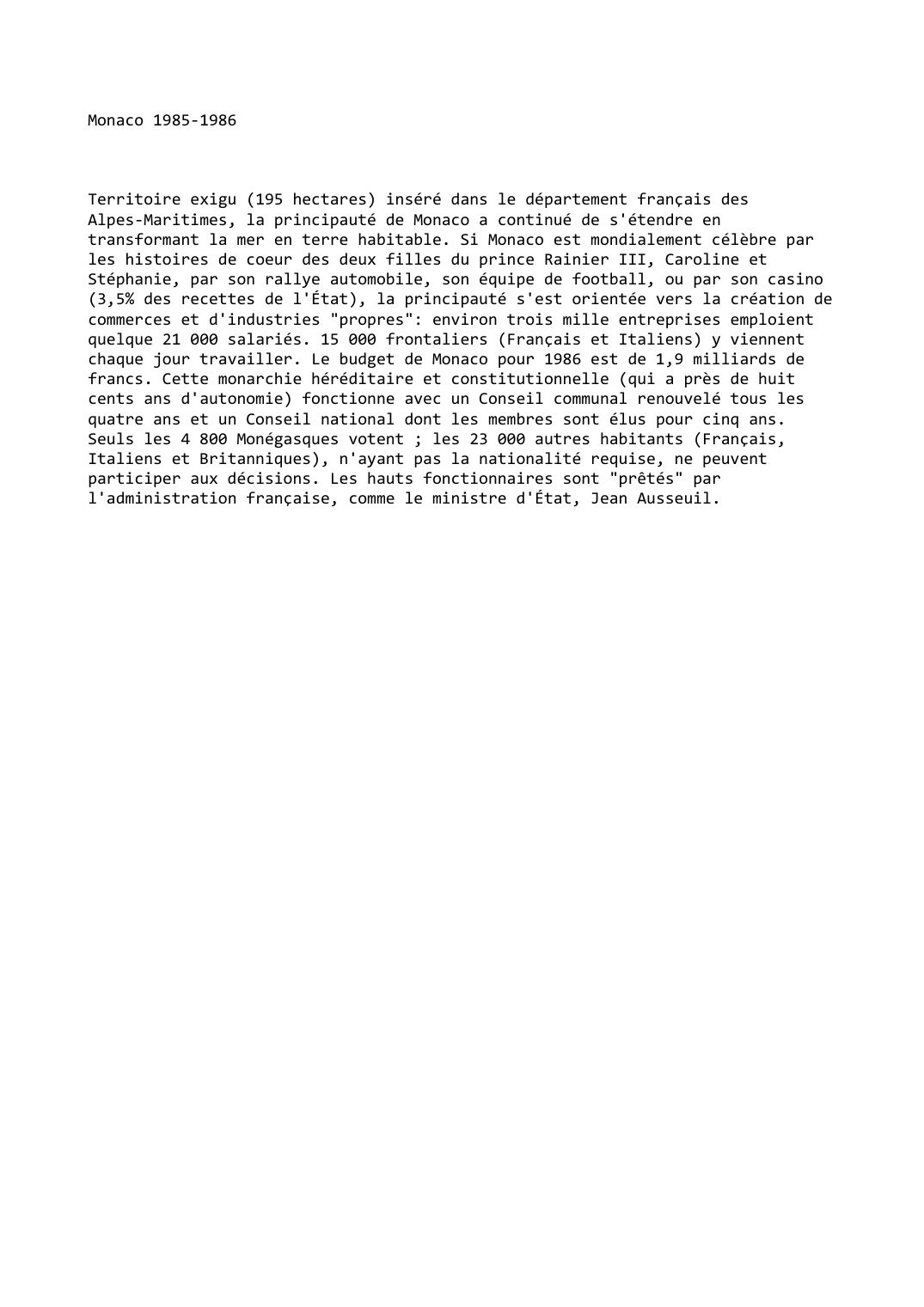 Prévisualisation du document Monaco 1985-1986