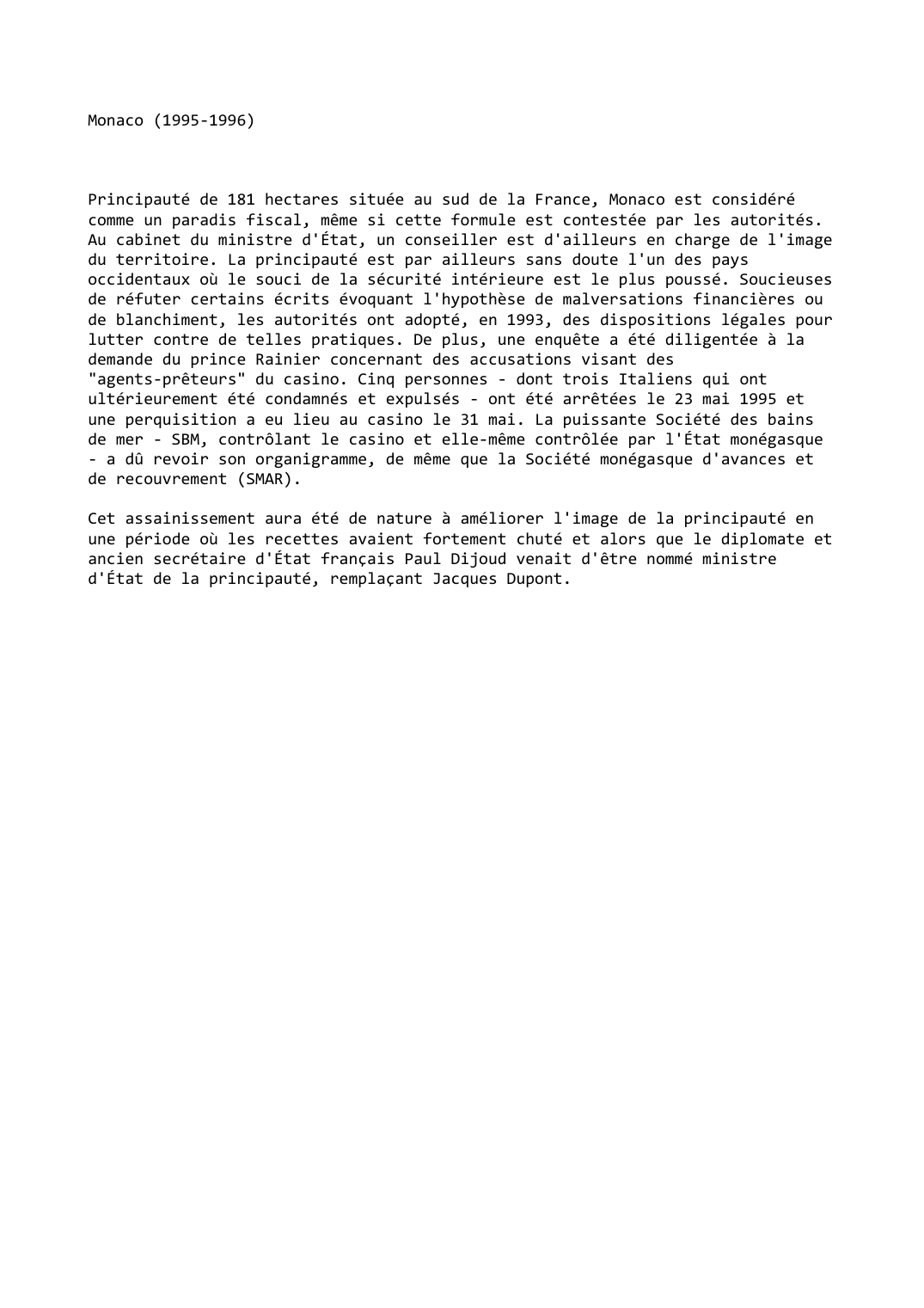 Prévisualisation du document Monaco (1995-1996)