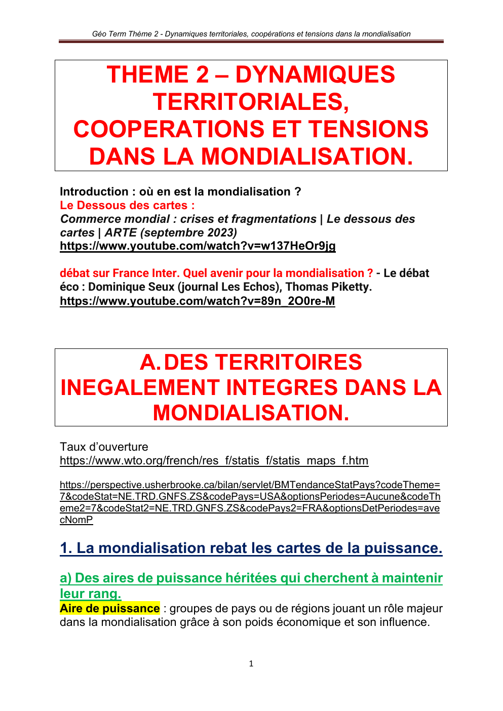 Prévisualisation du document Mondialisation