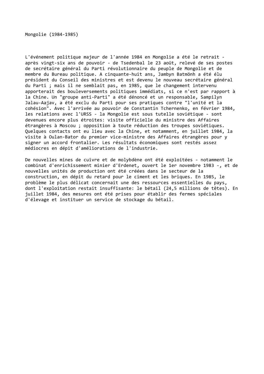 Prévisualisation du document Mongolie (1984-1985)