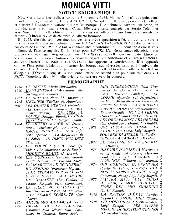 Prévisualisation du document MONICA VITTI