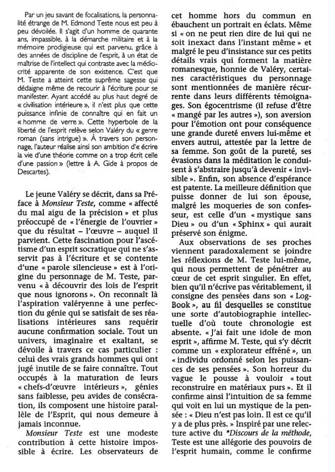 Prévisualisation du document Monsieur Teste de Paul Valéry (analyse détaillée)