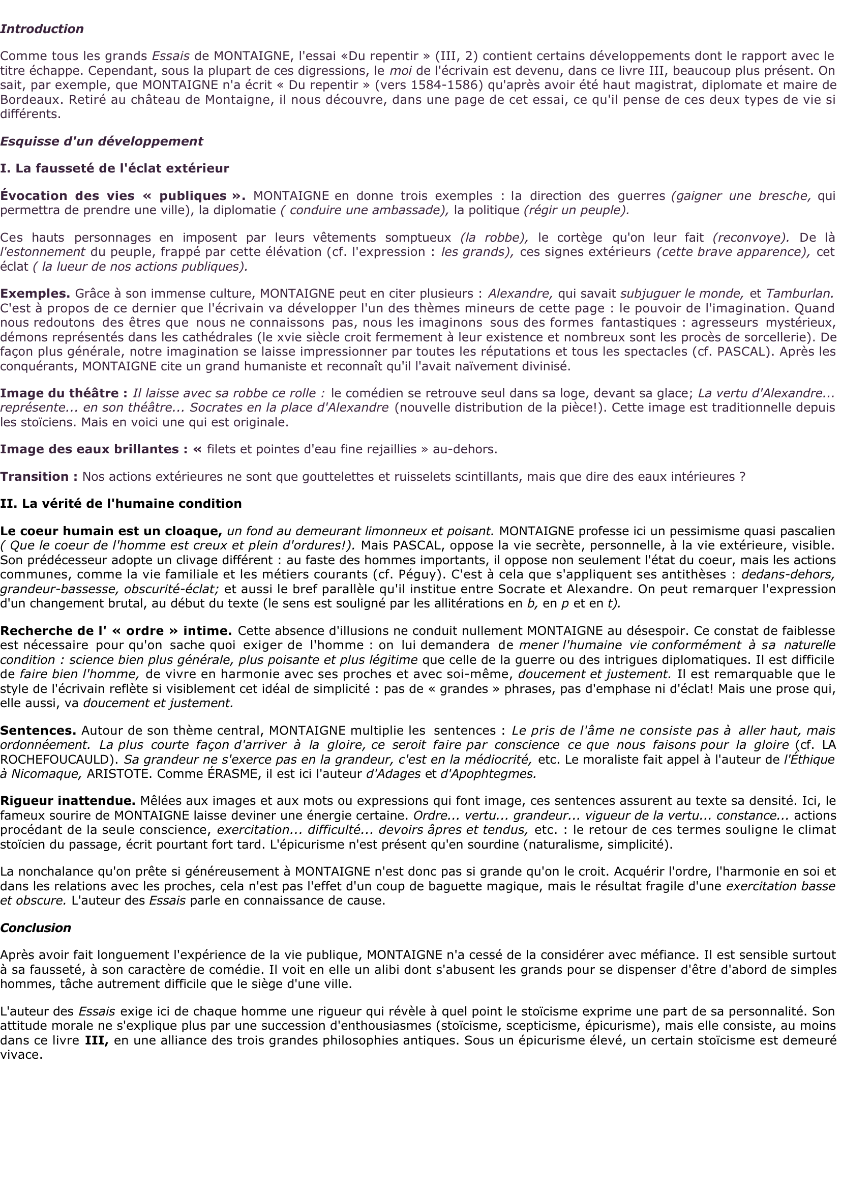 Prévisualisation du document MONTAIGNE - Essais - Livre III, 2.