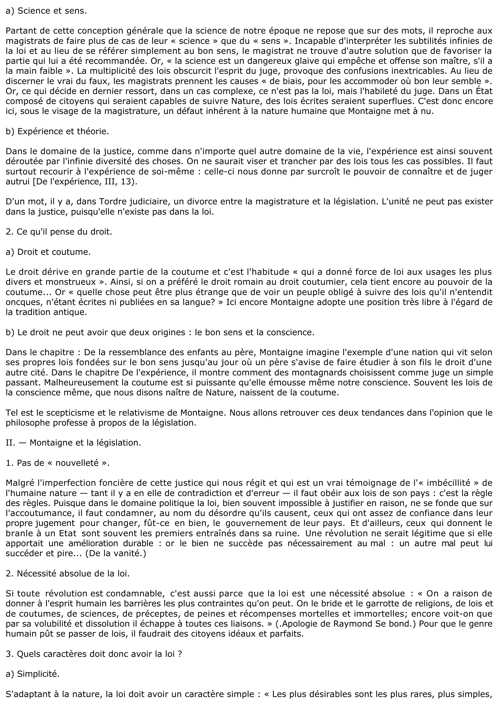 Prévisualisation du document Montaigne et la Cité ou Montaigne et la politique