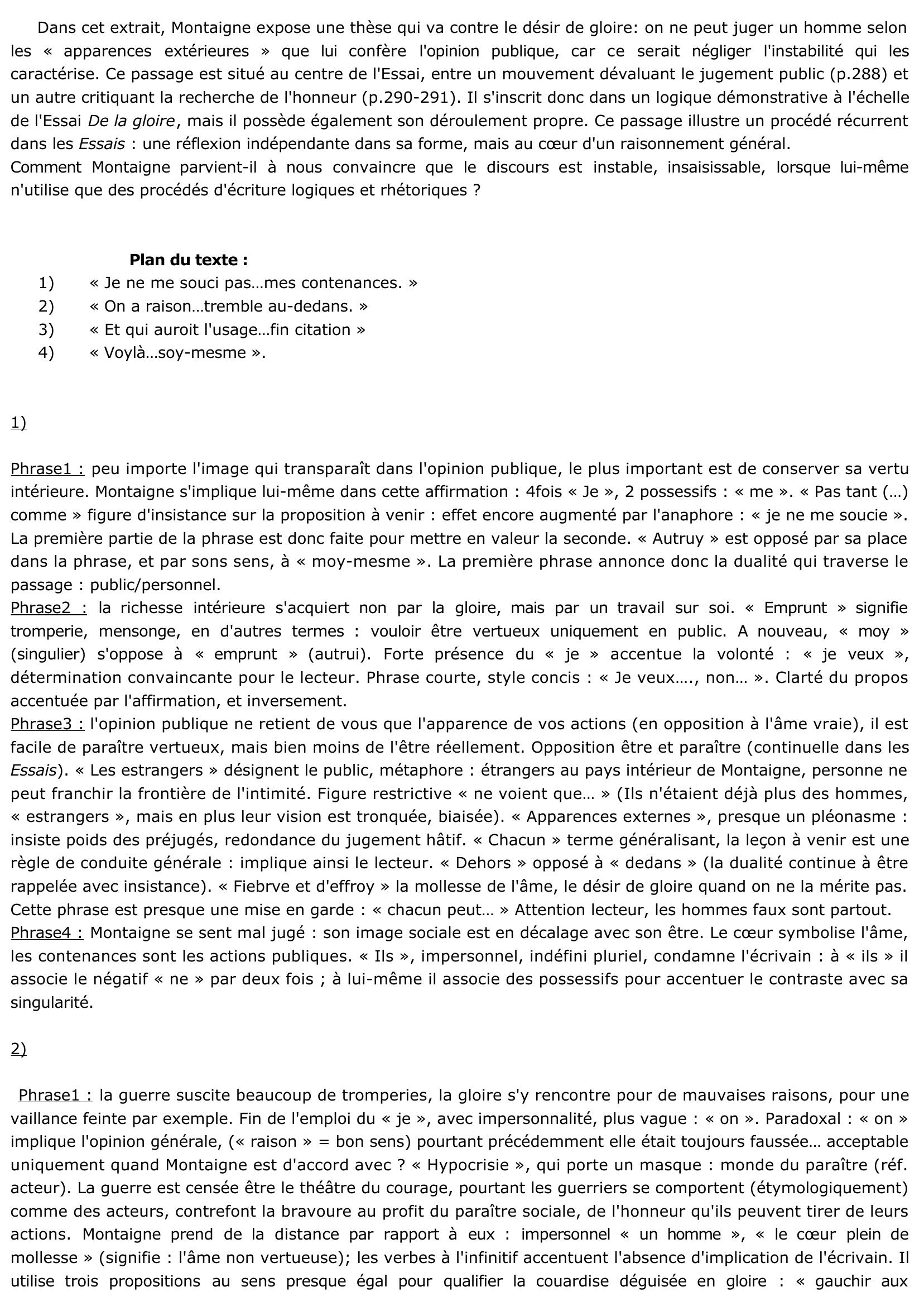 Prévisualisation du document MONTAIGNE: Les Essais - XVI, De la gloire, extrait p.289