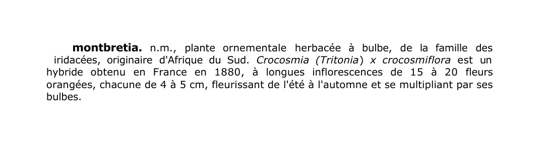 Prévisualisation du document montbretia.