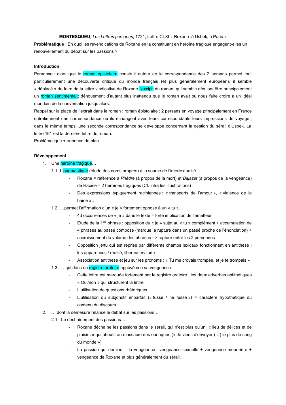 Prévisualisation du document MONTESQUEU, Les Lettres persanes, 1721, Lettre CLXI « Roxane à Usbek, à Paris »