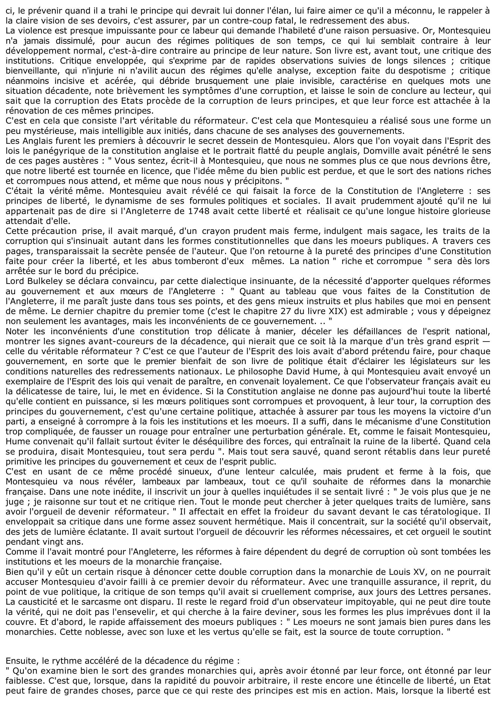 Prévisualisation du document MONTESQUIEU: LE RÉFORMATEUR POLITIQUE
