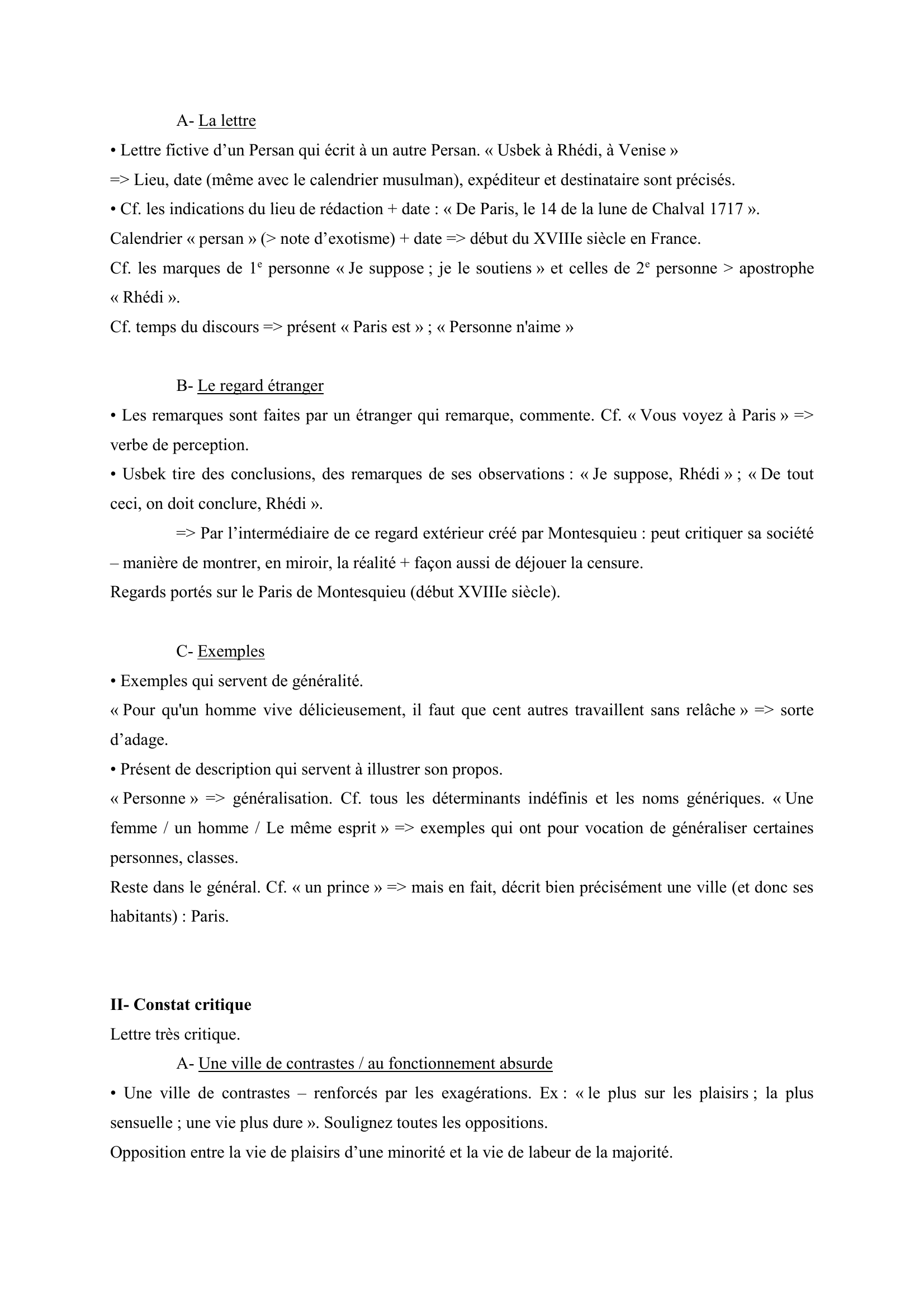 Prévisualisation du document Montesquieu, Lettres persanes, CVI. Commentaire composé