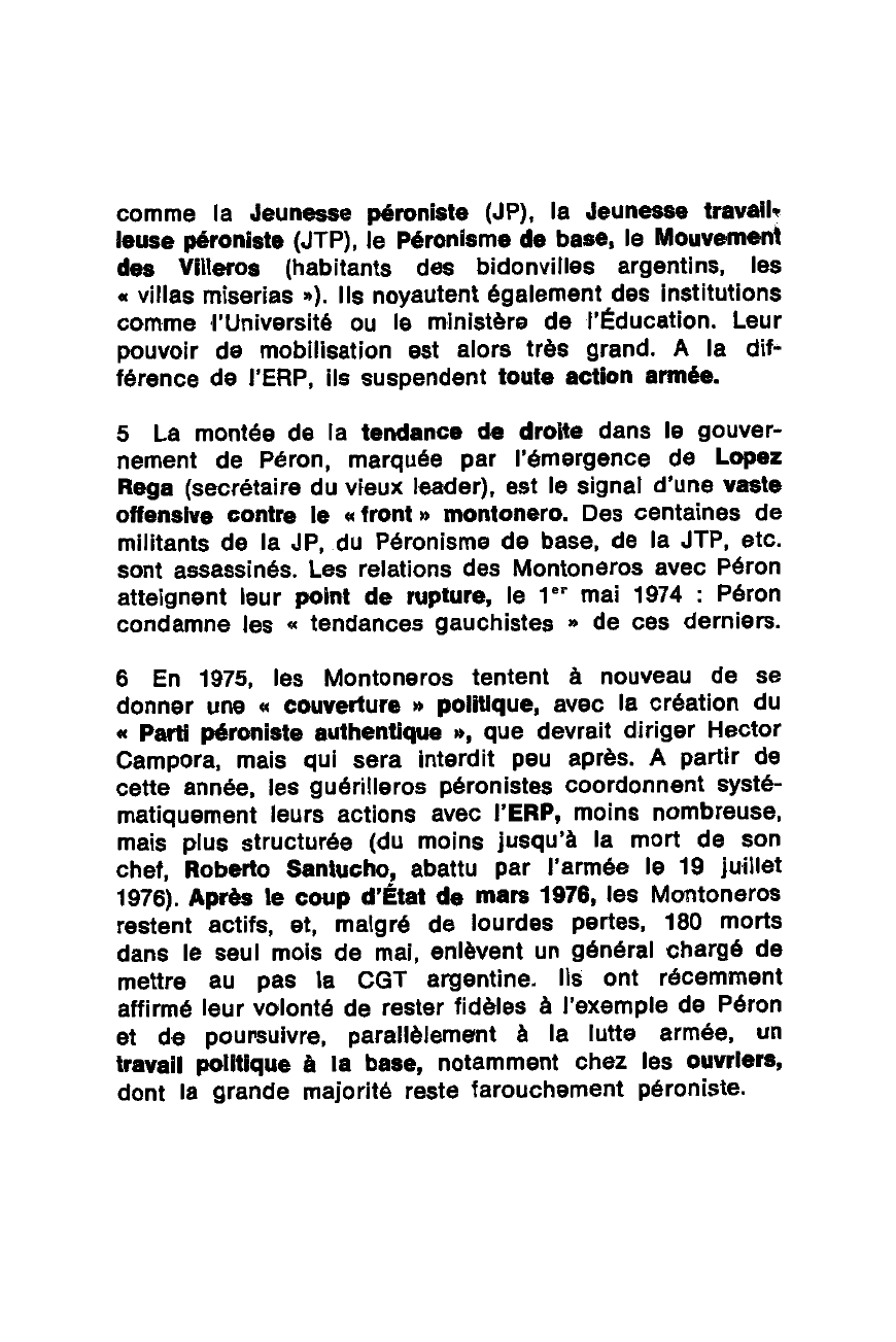 Prévisualisation du document Montoneros