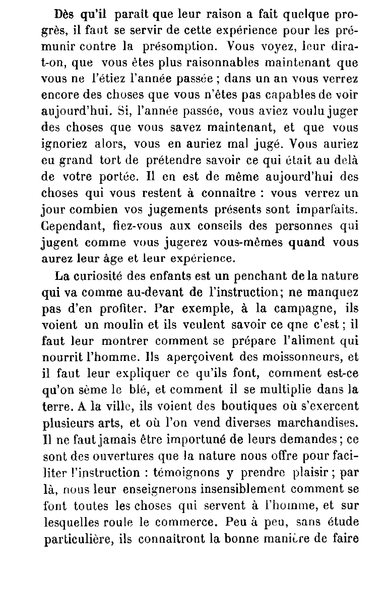 Prévisualisation du document Montrer le parti que l'on peut tirer des questions et de la curiosité des enfants dans leur éducation et leur entretien