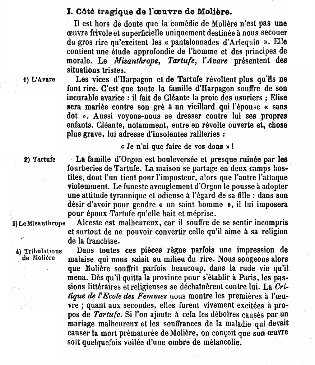 Prévisualisation du document Montrer, par quelques exemples, que Molière, comme on l'a dit, soutient incessamment la Comédie en marchant sur les bords de la Tragédie.