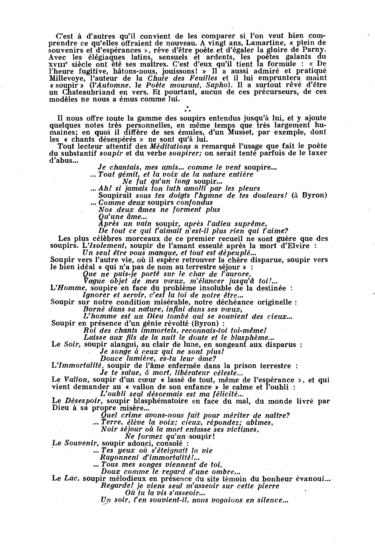 Prévisualisation du document Montrez comment Lamartine « a prêté des modulations nouvelles à l'éternel soupir de l'humanité ».