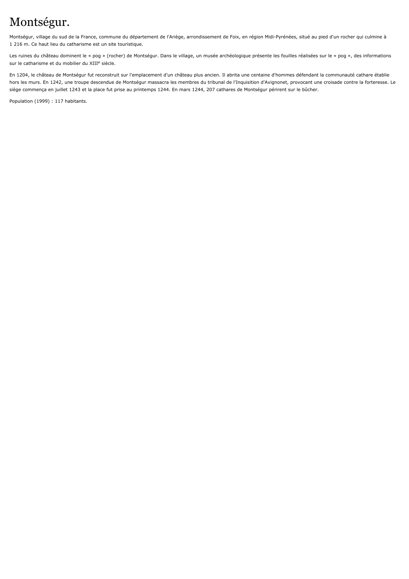 Prévisualisation du document Montségur.