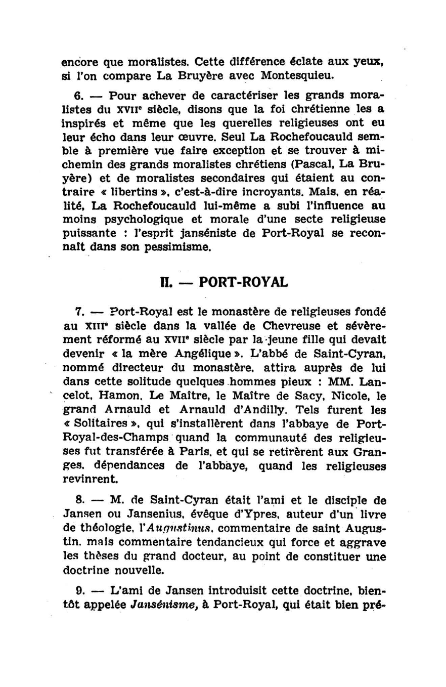 Prévisualisation du document MORALISTES DU XVIIe SIÈCLE: PORT-ROYAL - PASCAL - LA ROCHEFOUCAULD - LA BRUYERE