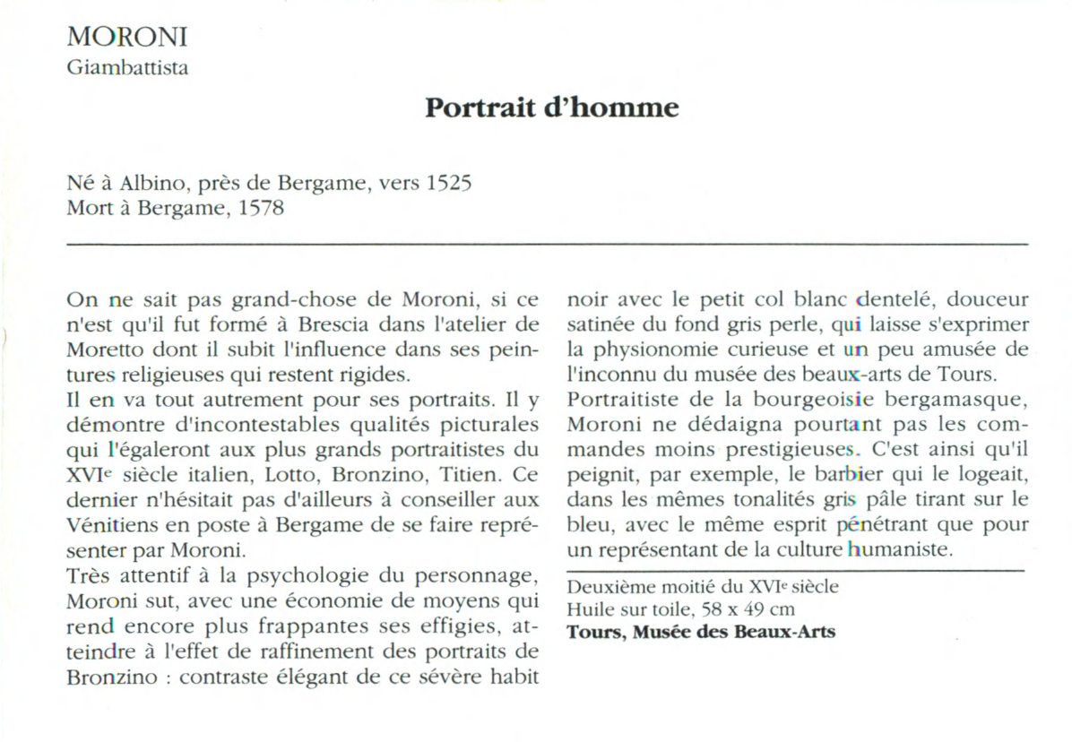 Prévisualisation du document MORONI Giambattista : Portrait d'homme