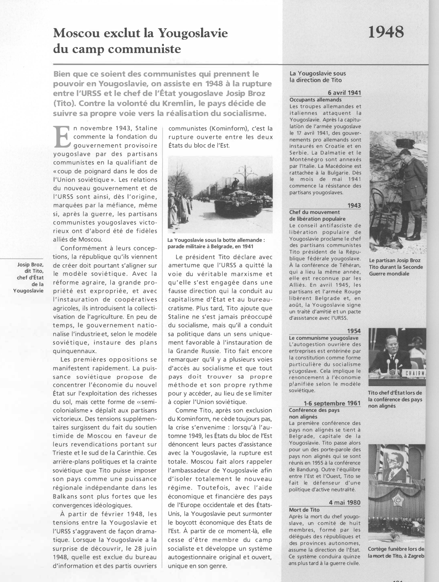 Prévisualisation du document Moscou exclut la Yougoslavie du camp communiste