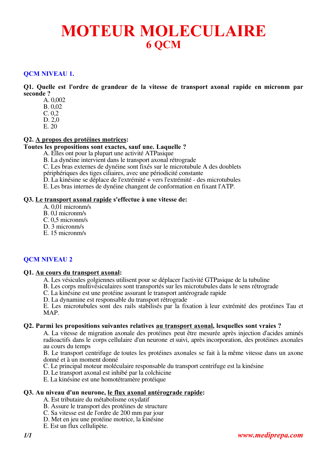 Prévisualisation du document MOTEUR MOLECULAIRE6 QCMQCM NIVEAU 1.