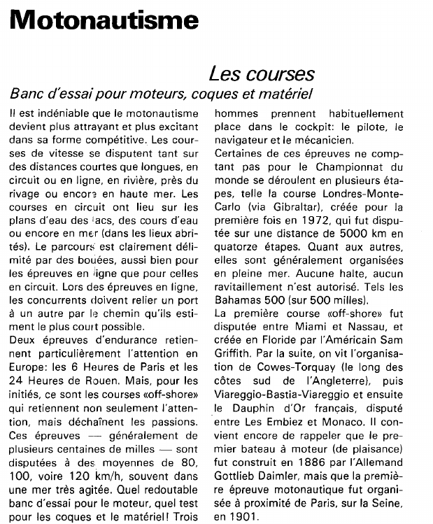 Prévisualisation du document Motonautisme:Les courses (sport).