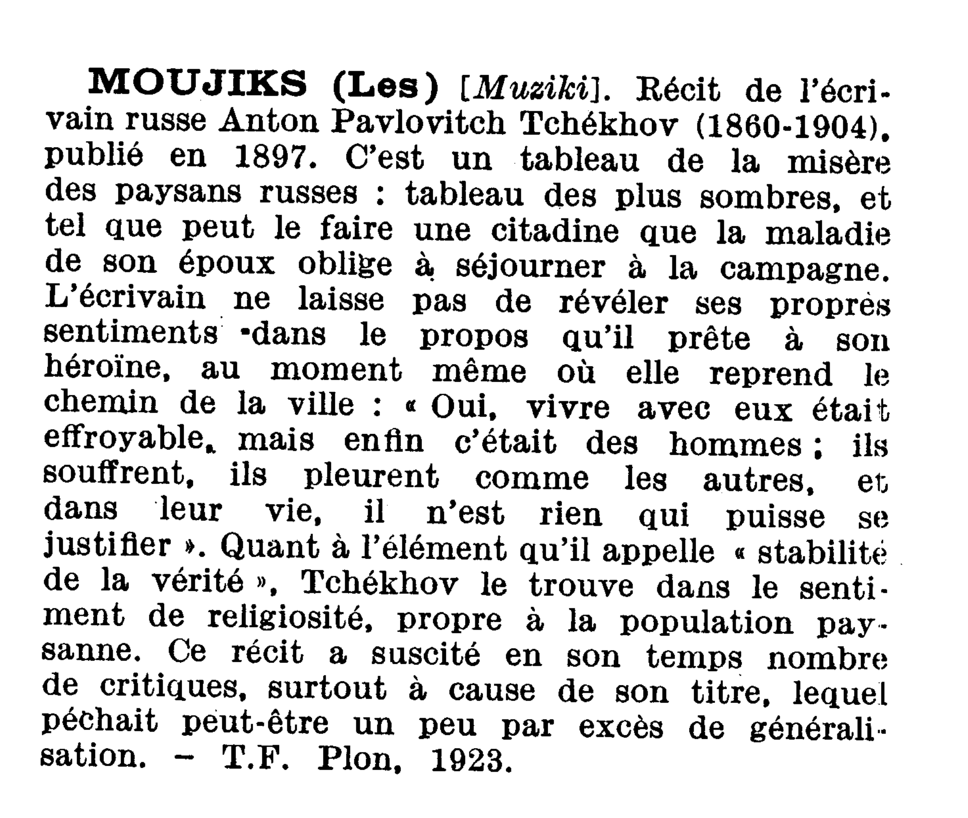 Prévisualisation du document MOUJIKS (Les)