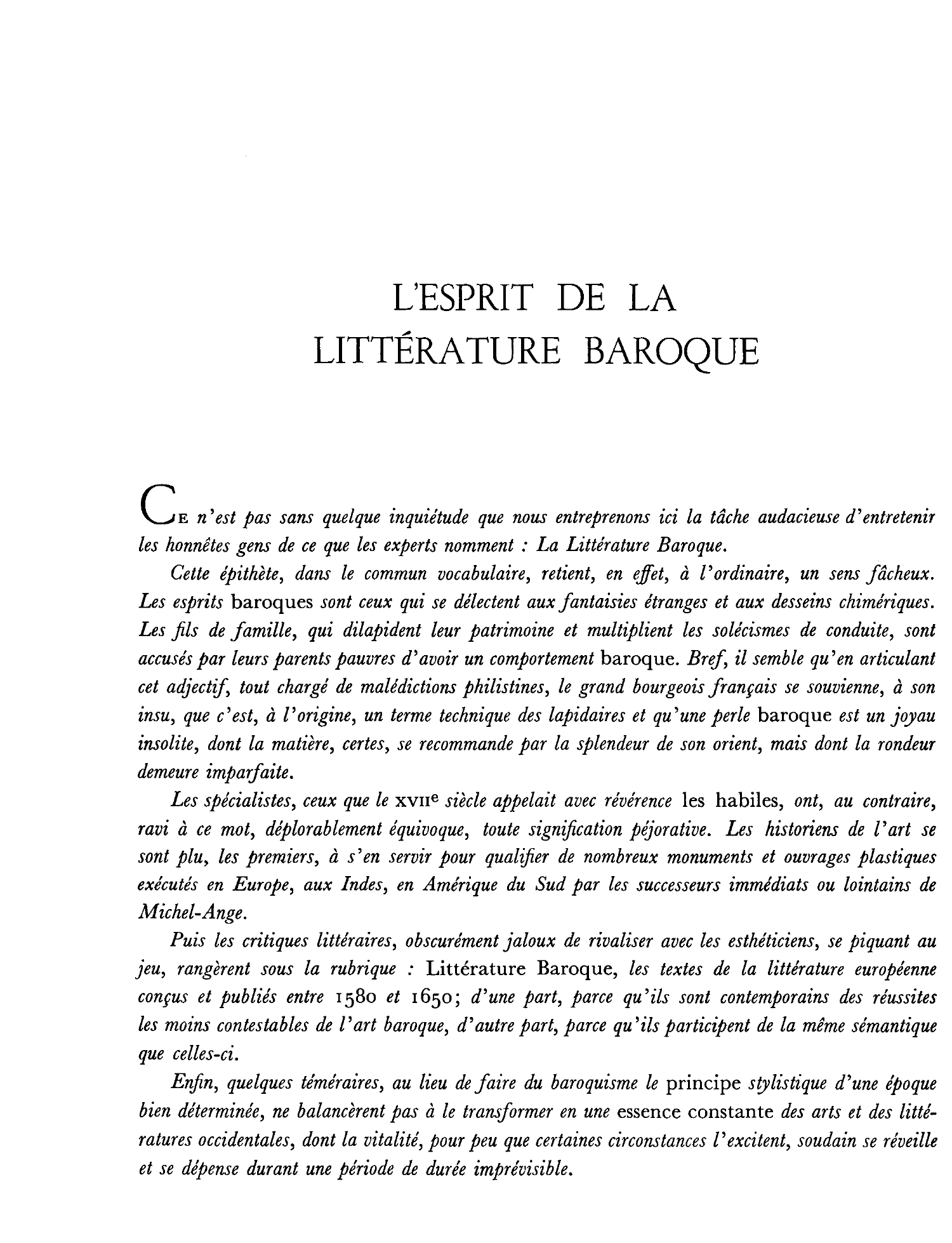 Prévisualisation du document Mouvement littéraire : le baroque