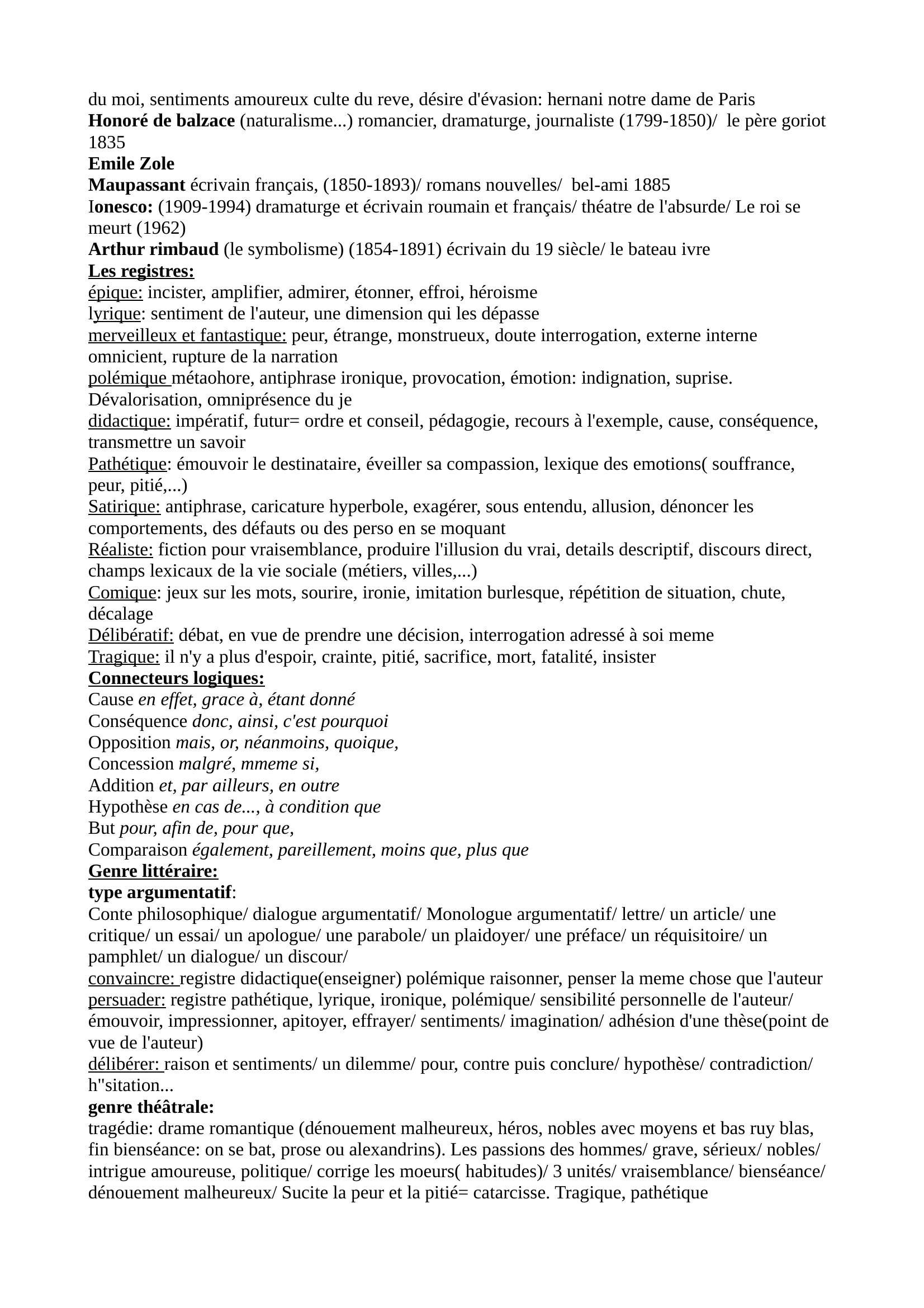 Prévisualisation du document Mouvement littéraire