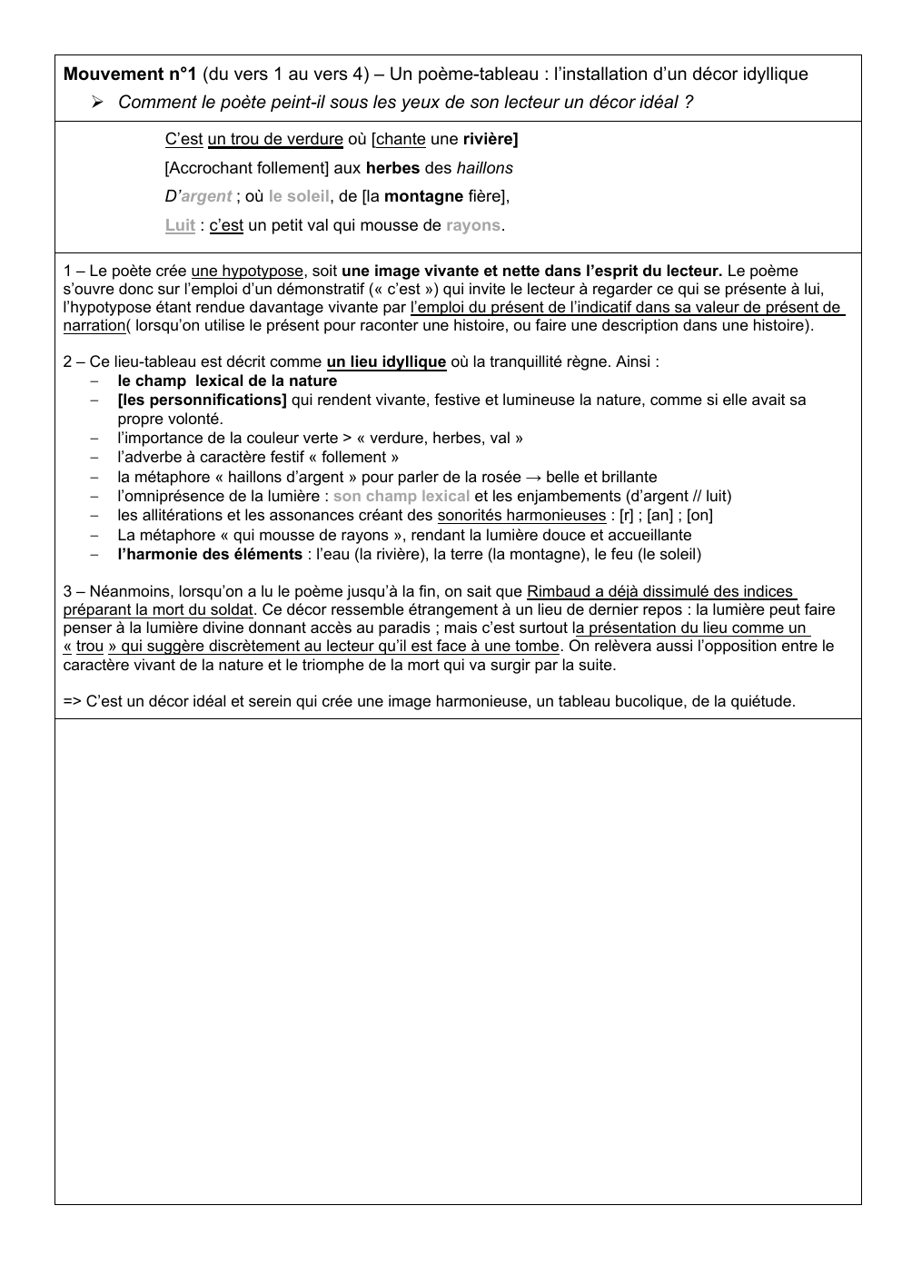 Prévisualisation du document Mouvement n°1 (du vers 1 au vers 4) – Un poème-tableau : l’installation d’un décor idyllique  Comment le poète peint-il sous les yeux de son lecteur un décor idéal ?