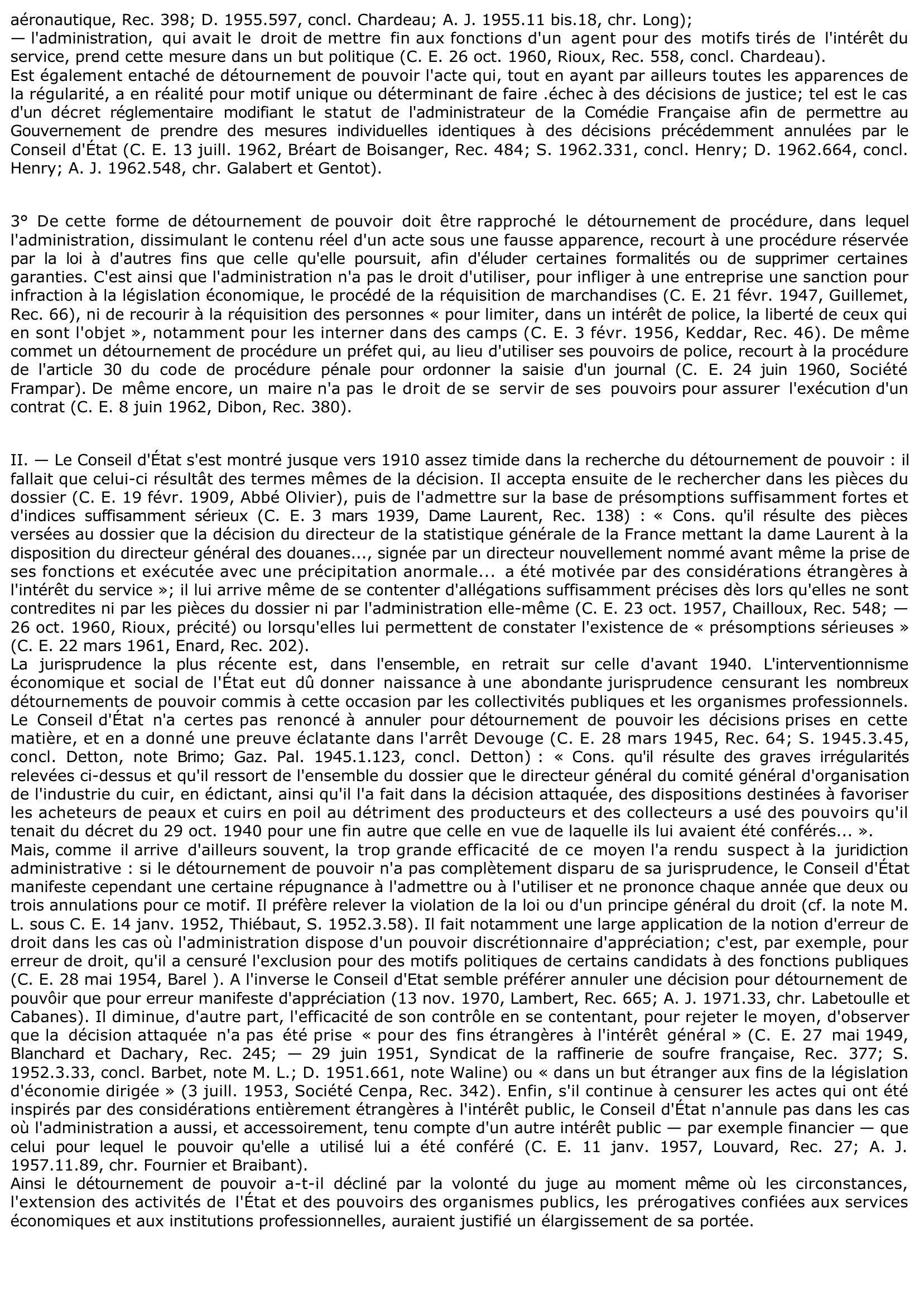 Prévisualisation du document MOYENS D'ANNULATION - DÉTOURNEMENT DE POUVOIR - C. E. 26 nov. 1875, PARISET, Rec. 934 - Commentaire d'arrêt.