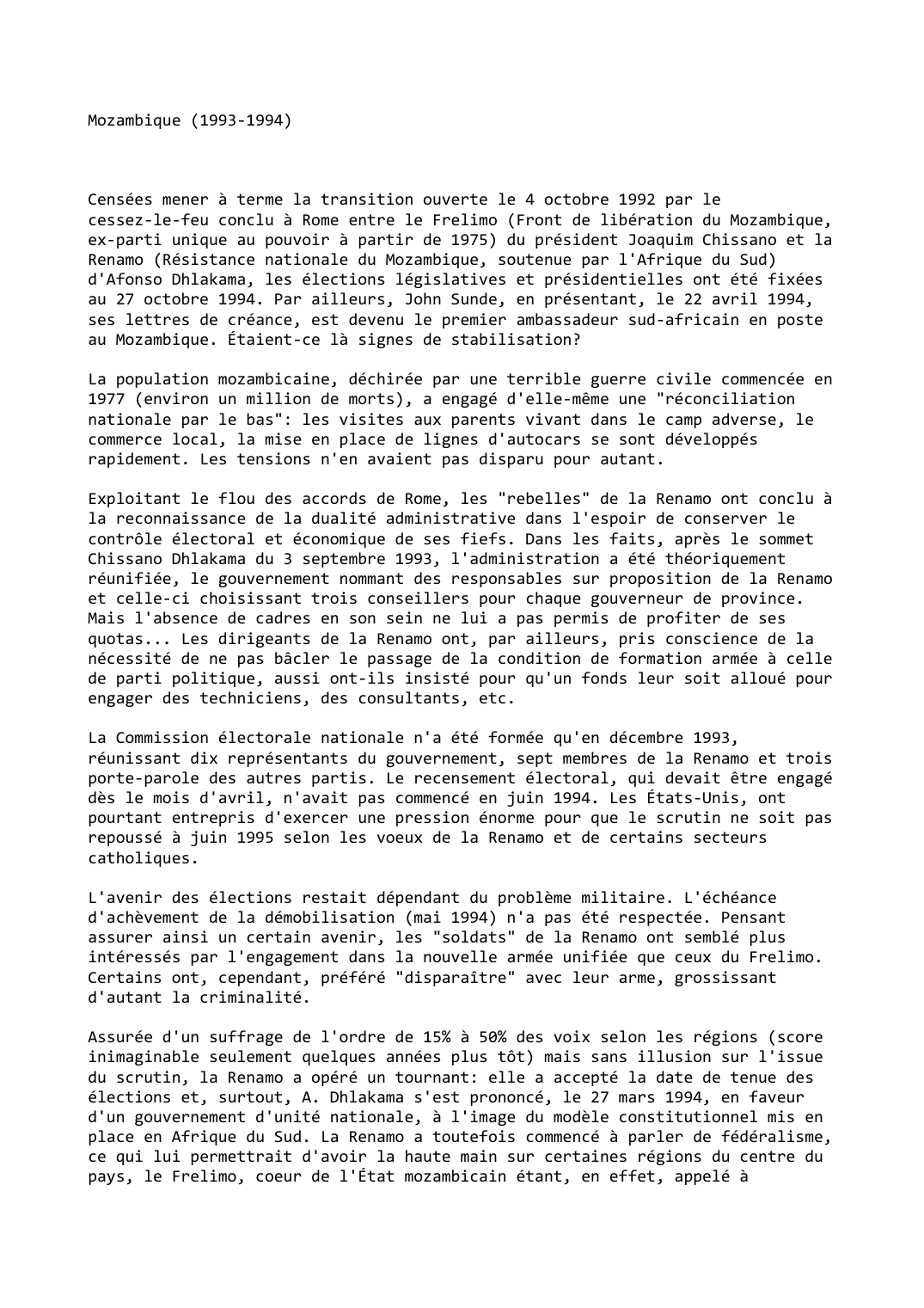 Prévisualisation du document Mozambique (1993-1994)