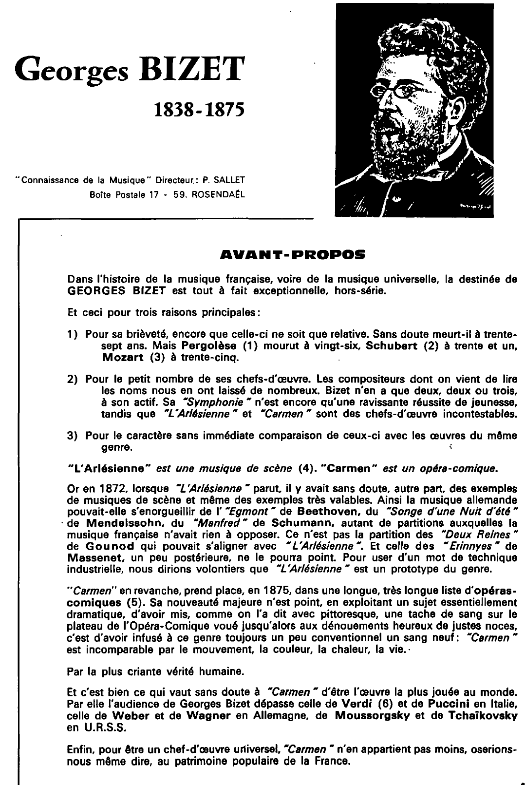 Prévisualisation du document MUSIQUE: Georges Bizet